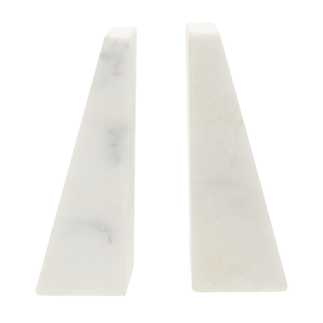 Yuki Set of 2 White Marble Bookends