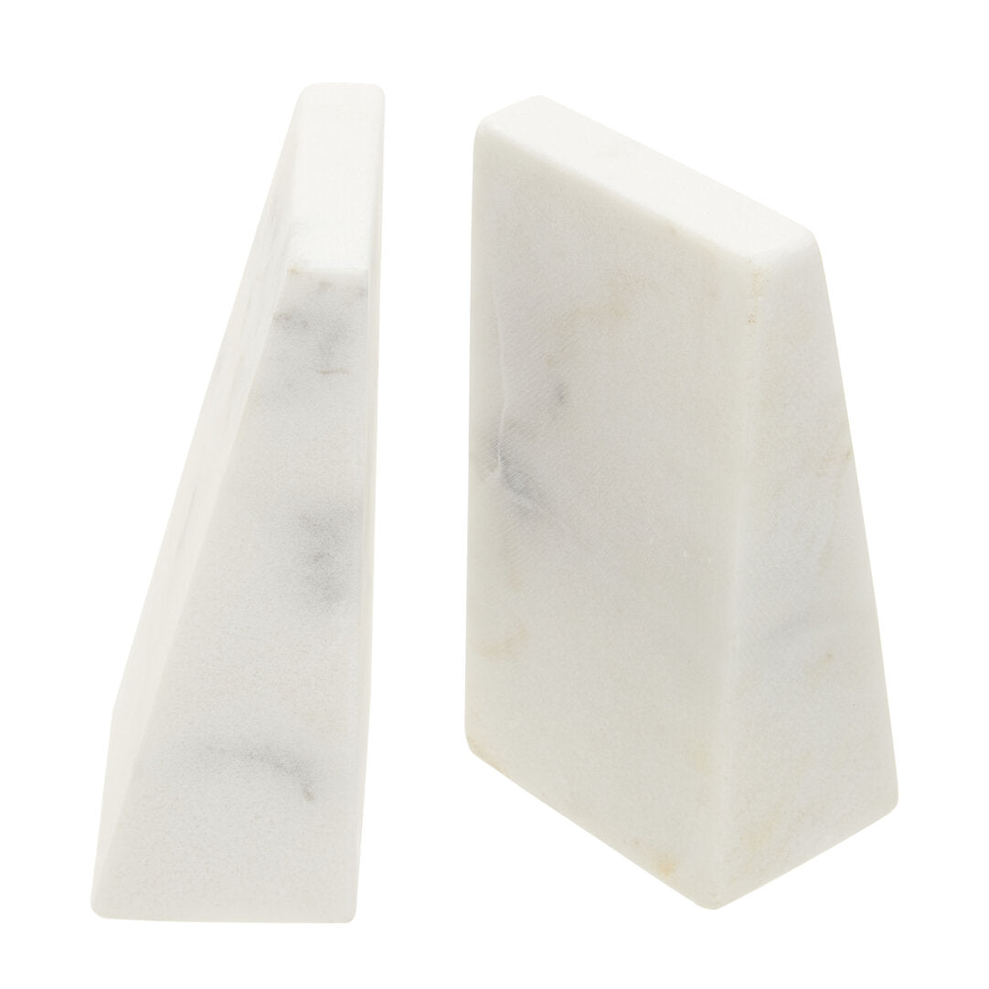 Yuki Set of 2 White Marble Bookends
