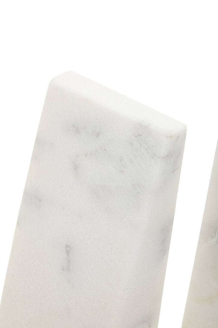 Yuki Set of 2 White Marble Bookends