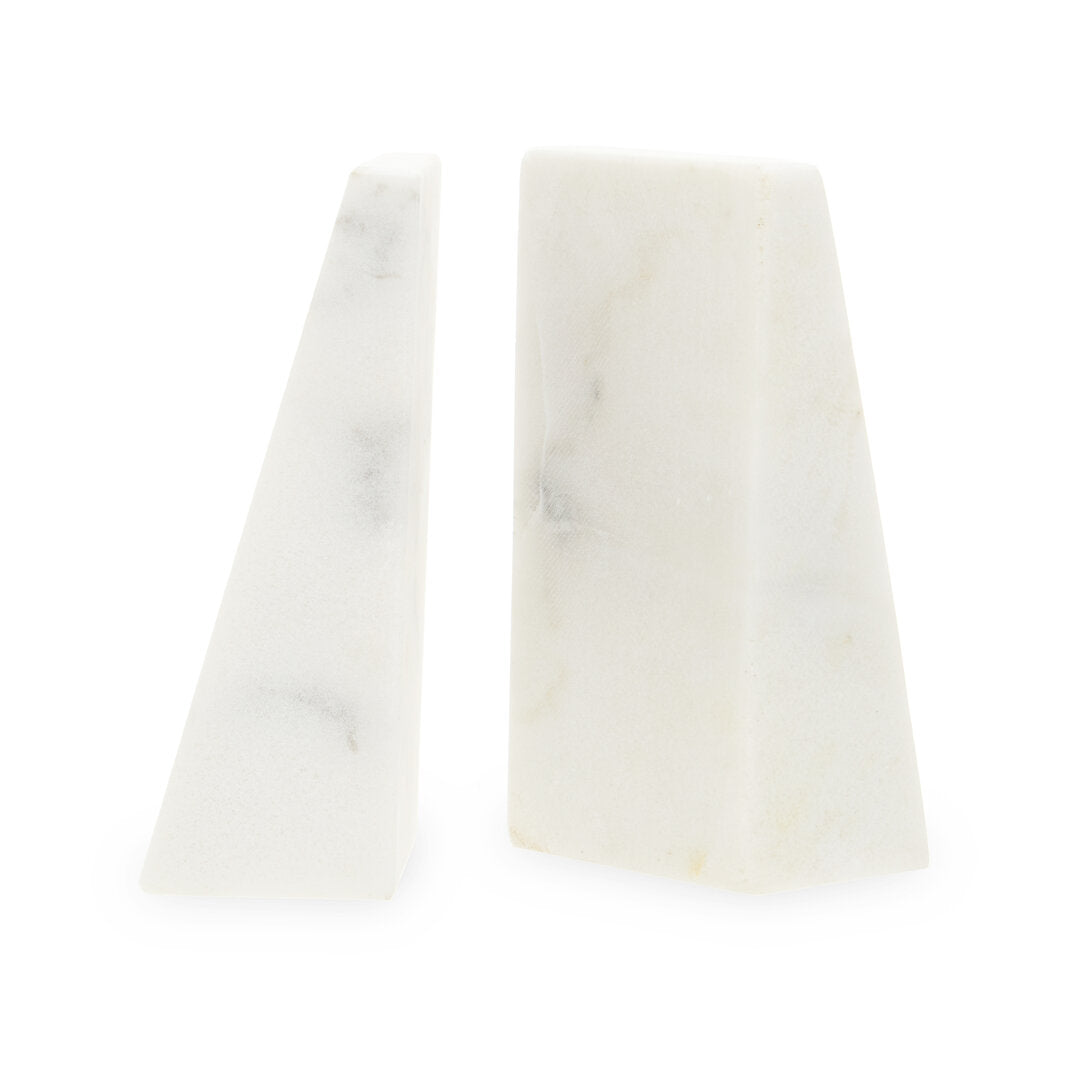 Yuki Set of 2 White Marble Bookends