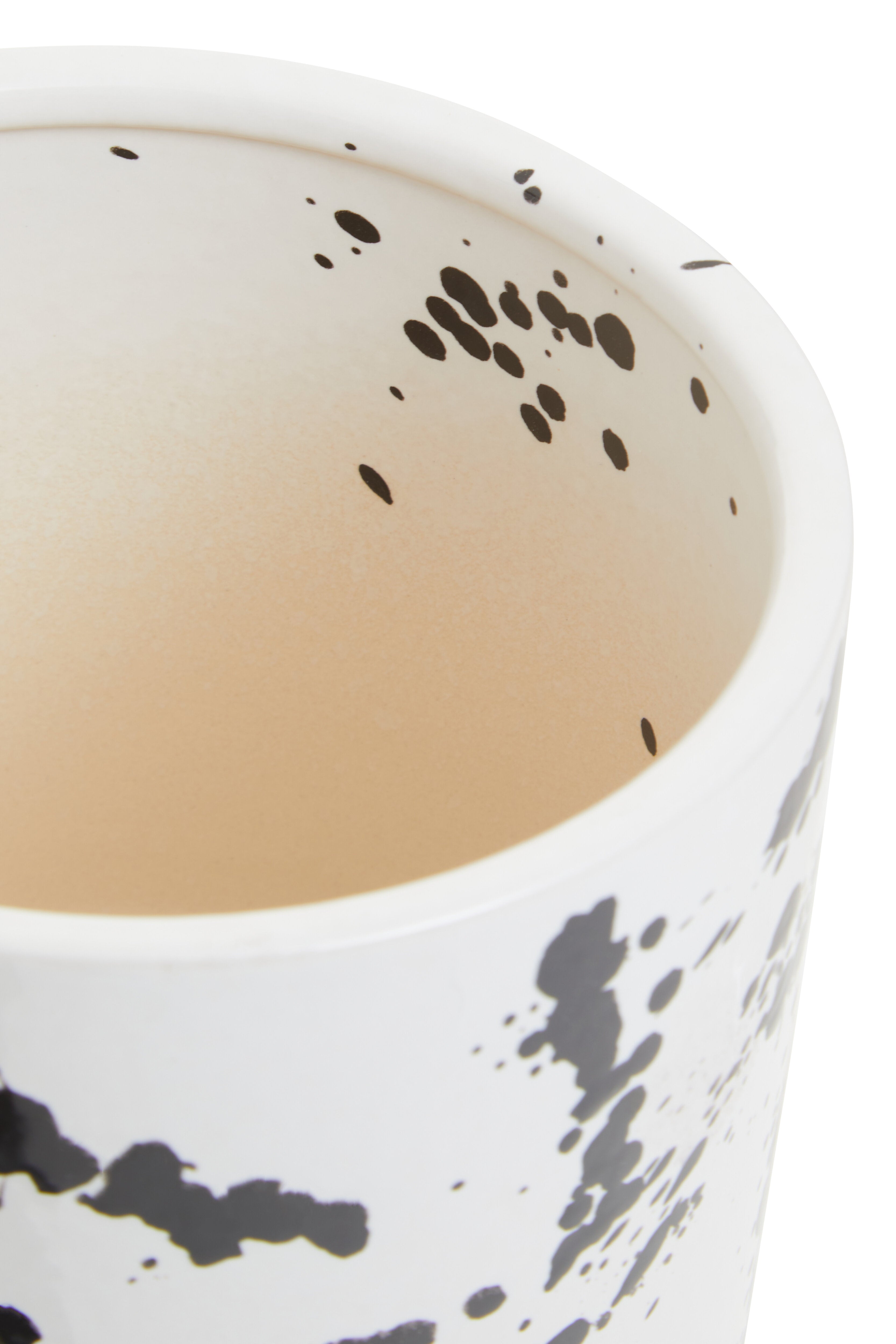 Agnes Black & White Splash Ceramic Planter | Small