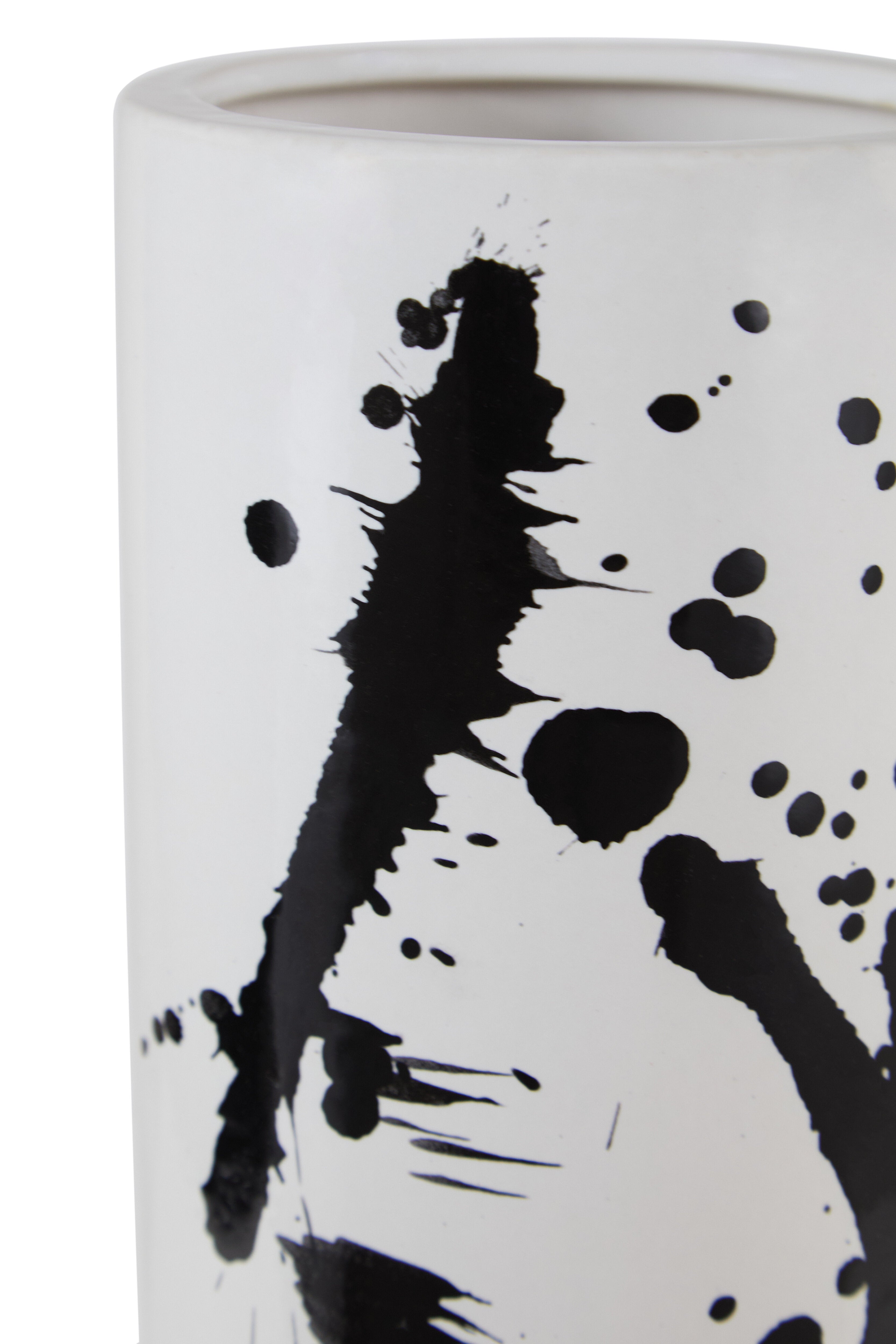 Agnes Black & White Splash Ceramic Vase | Small