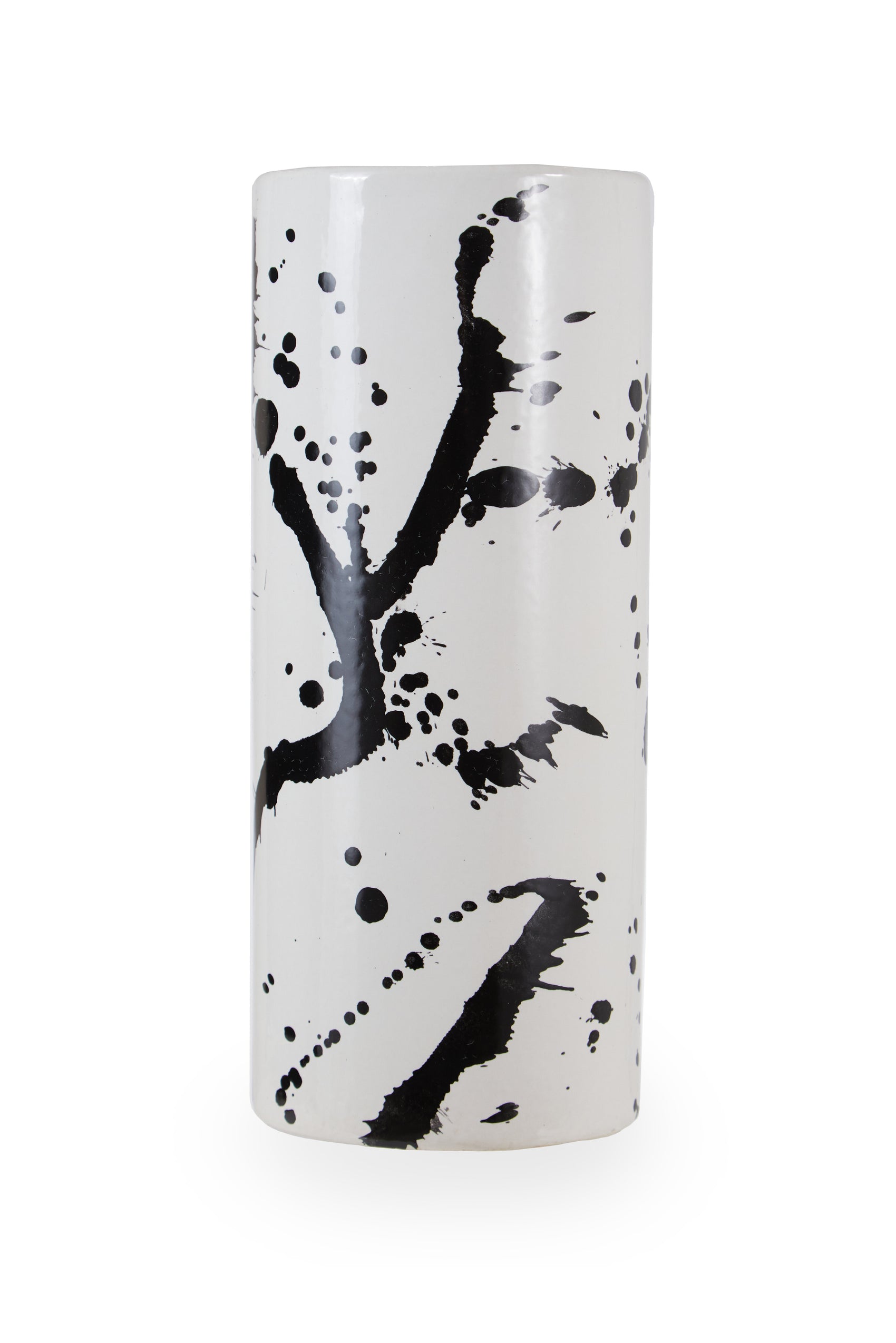Agnes Black & White Splash Ceramic Vase | Small