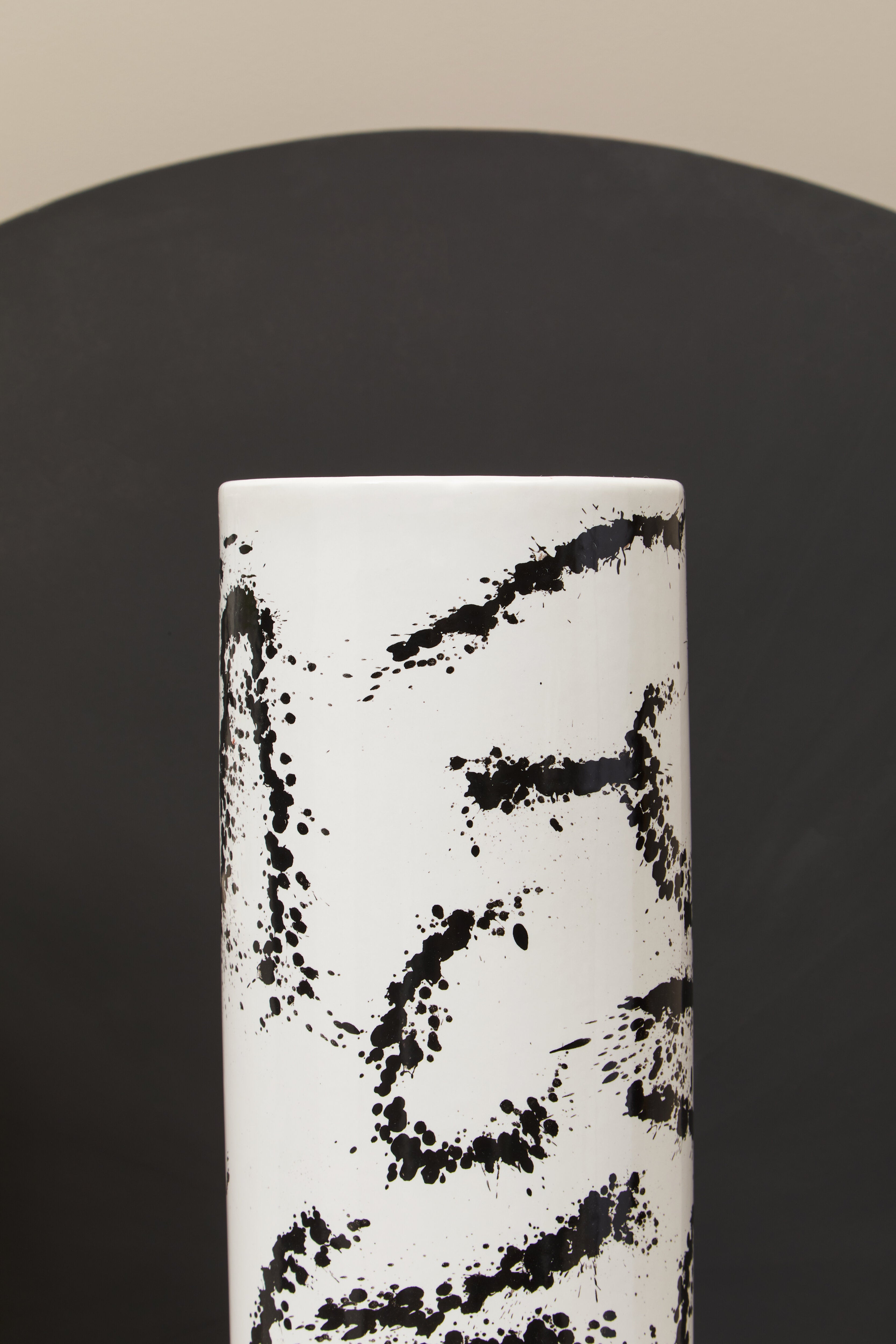 Agnes Black & White Splash Ceramic Vase | Large
