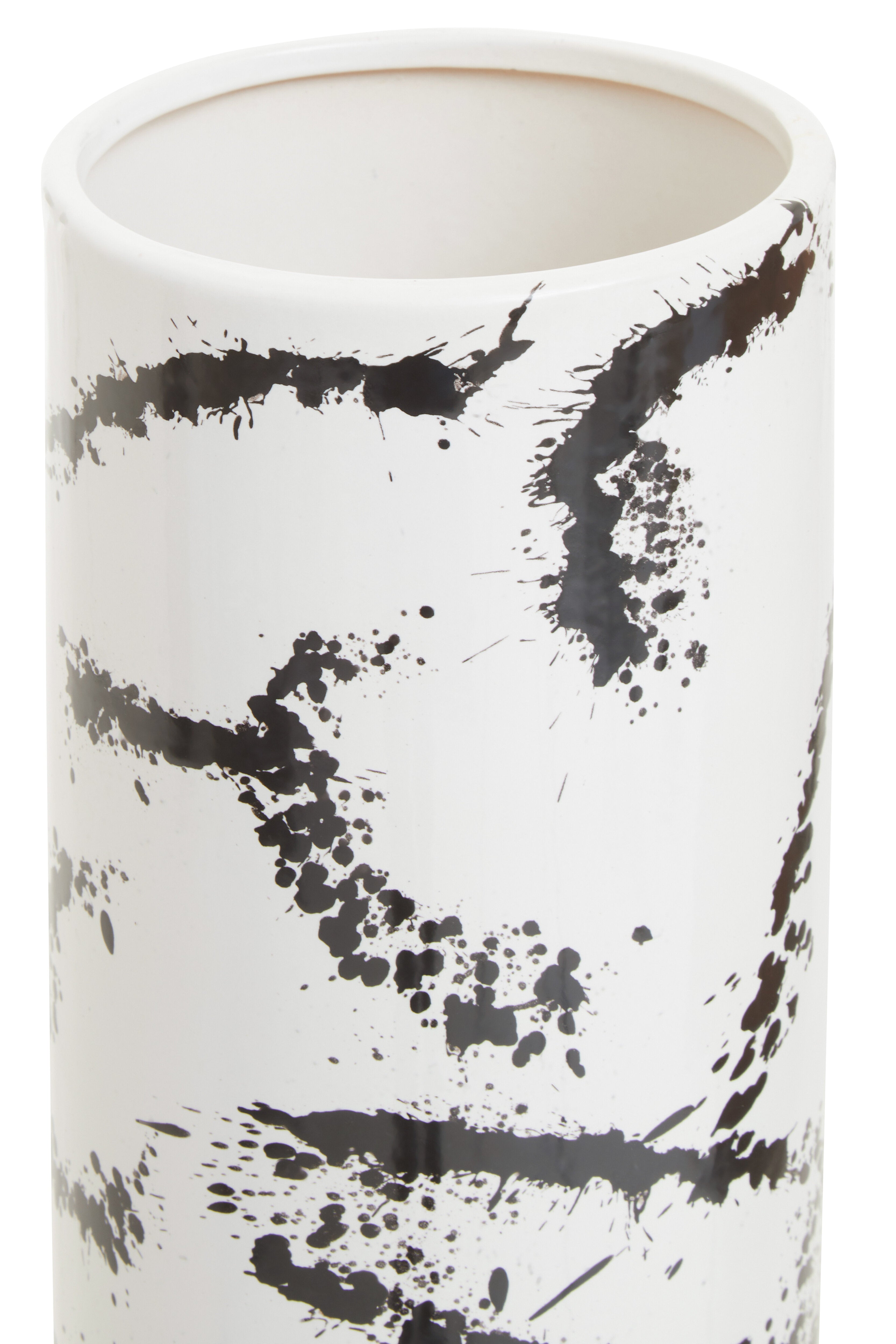 Agnes Black & White Splash Ceramic Vase | Large