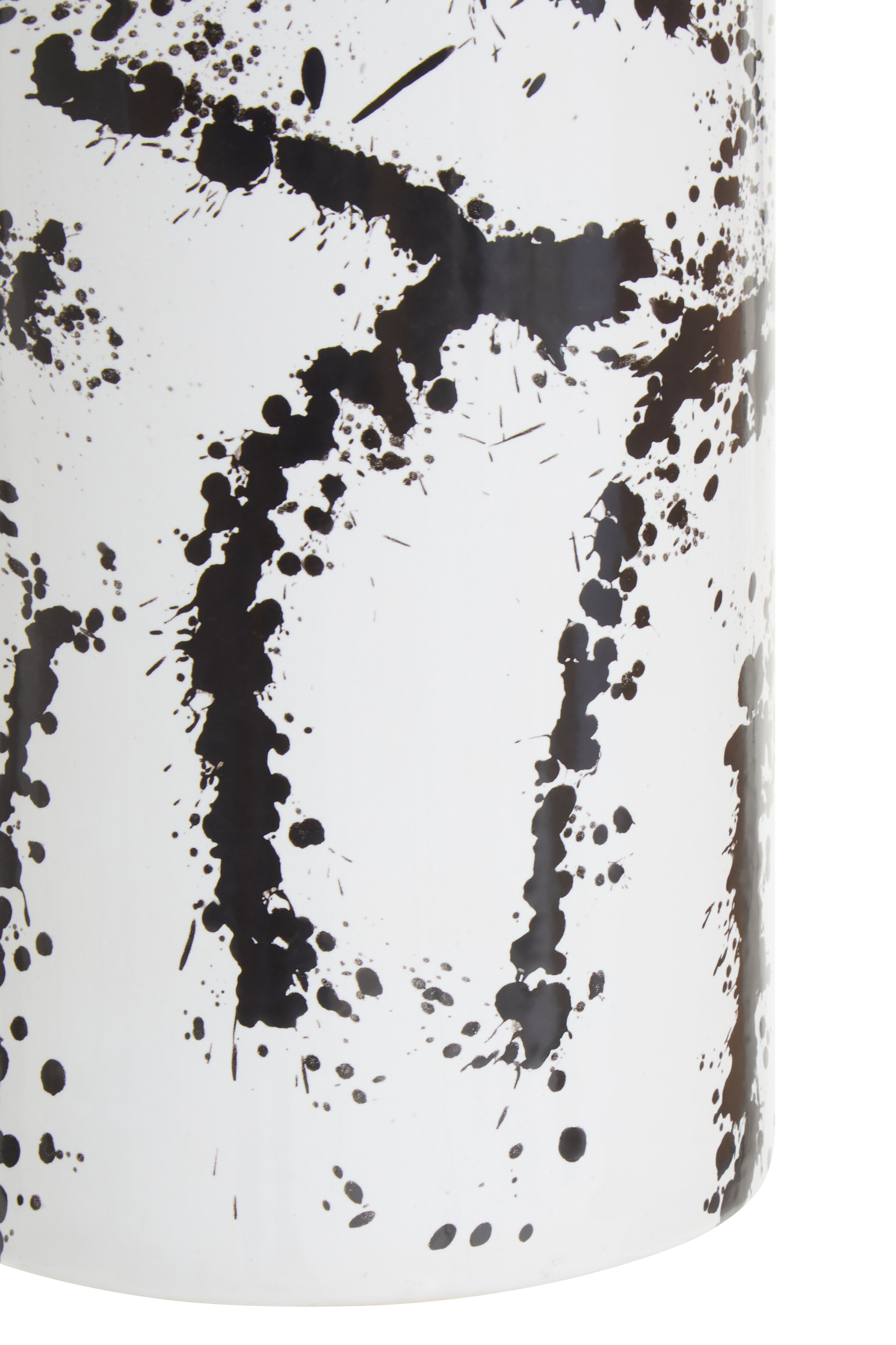 Agnes Black & White Splash Ceramic Vase | Large