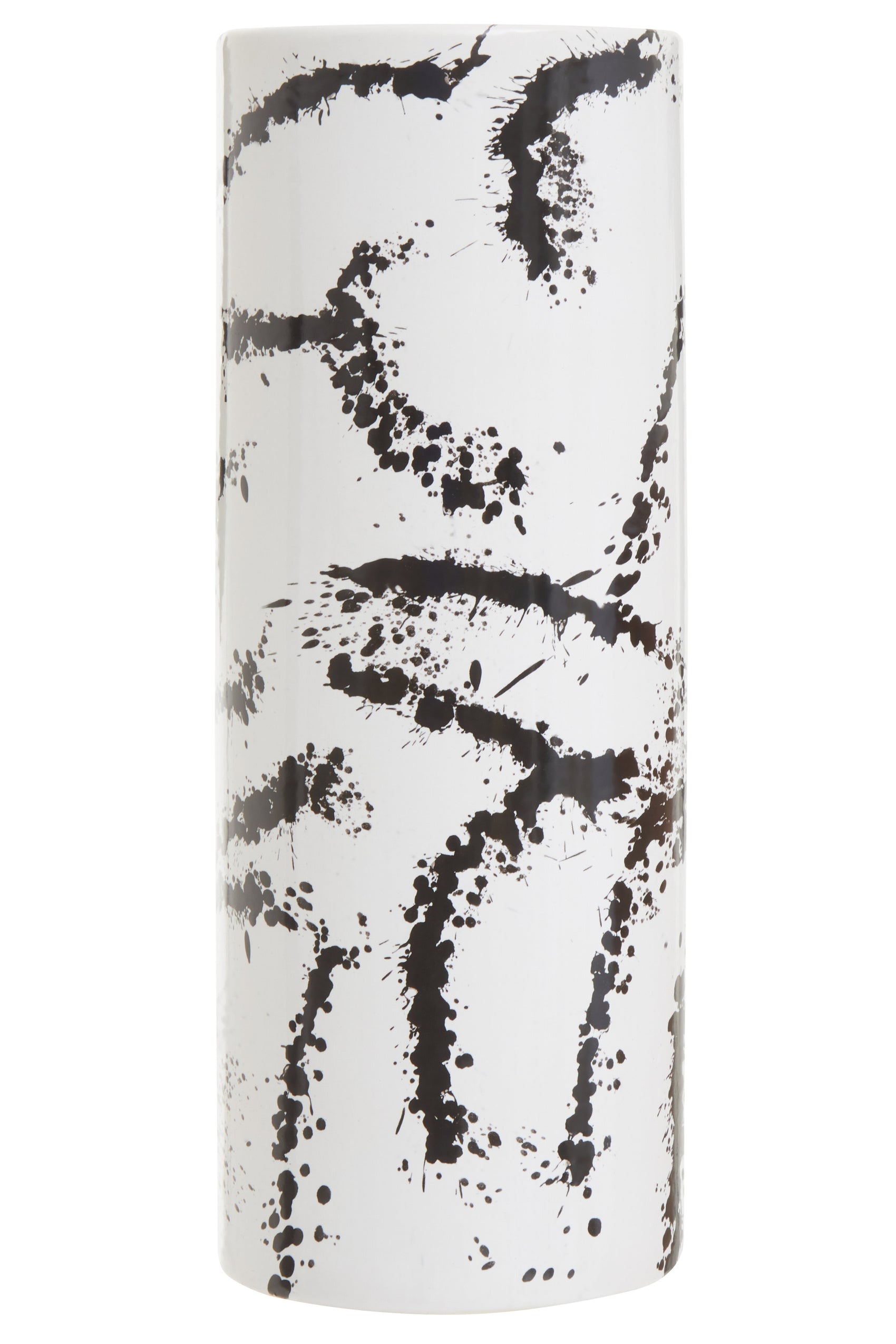 Agnes Black & White Splash Ceramic Vase | Large