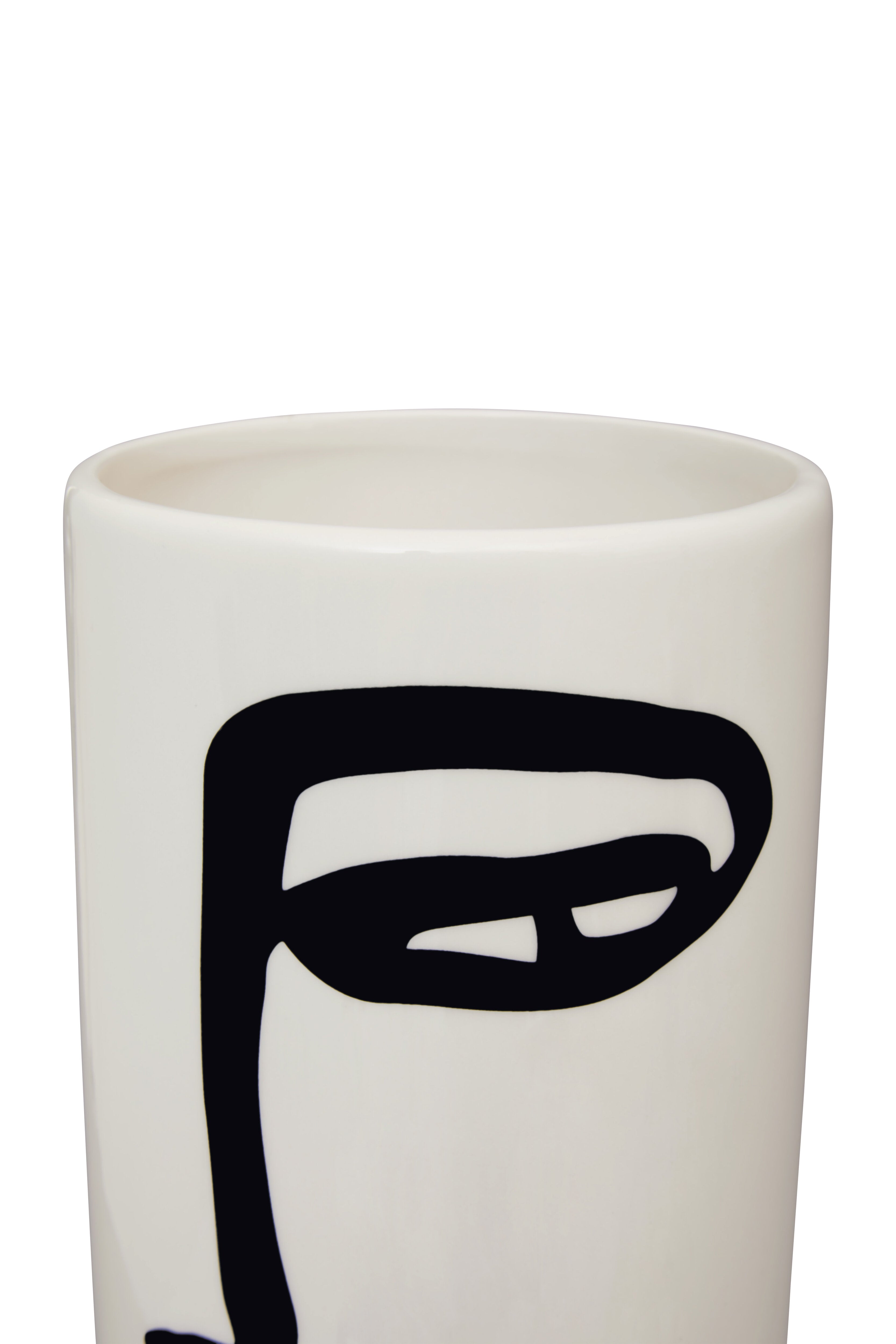 Rubi Black & White Face Cylinder Vase | Large