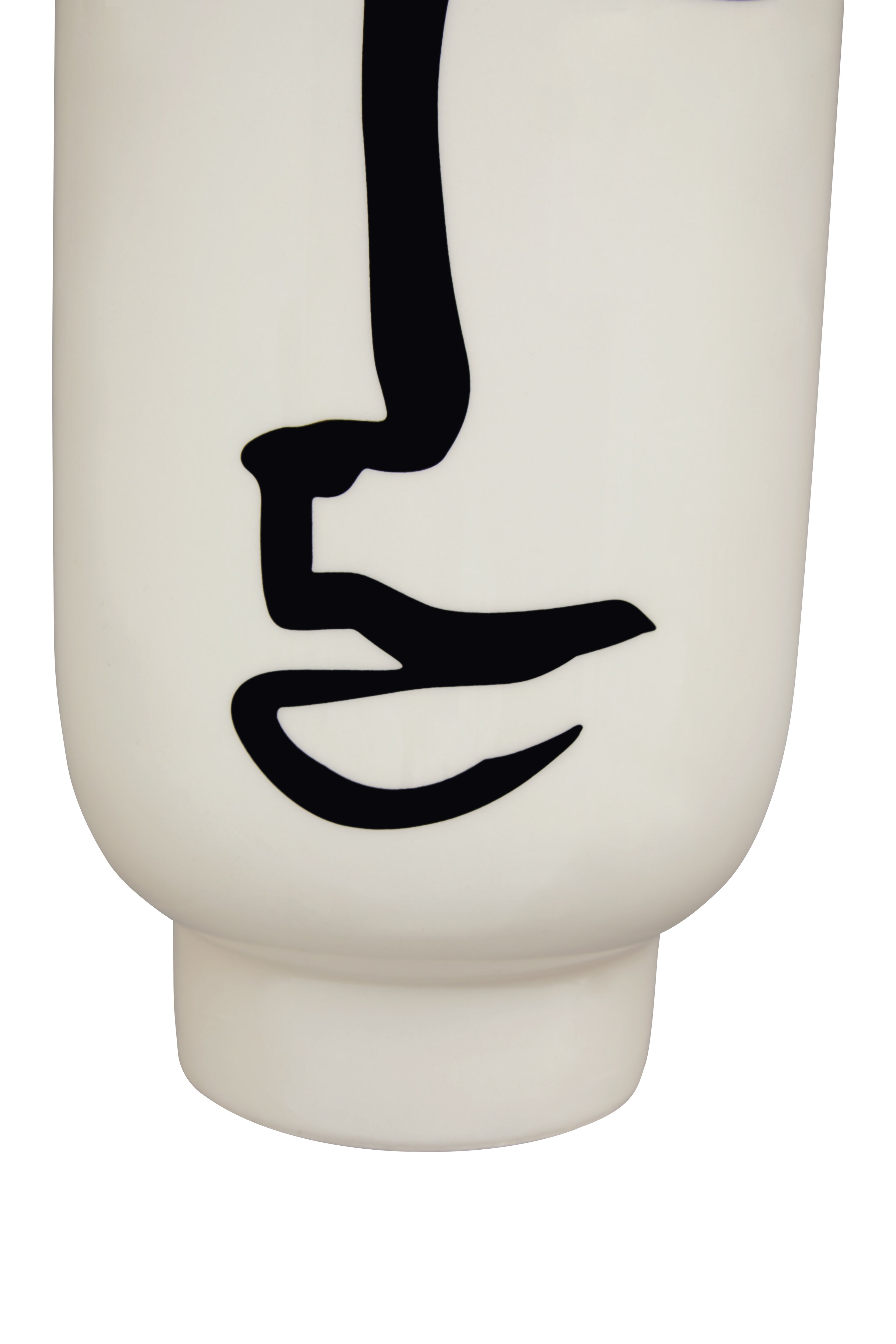 Rubi Black & White Face Cylinder Vase | Large