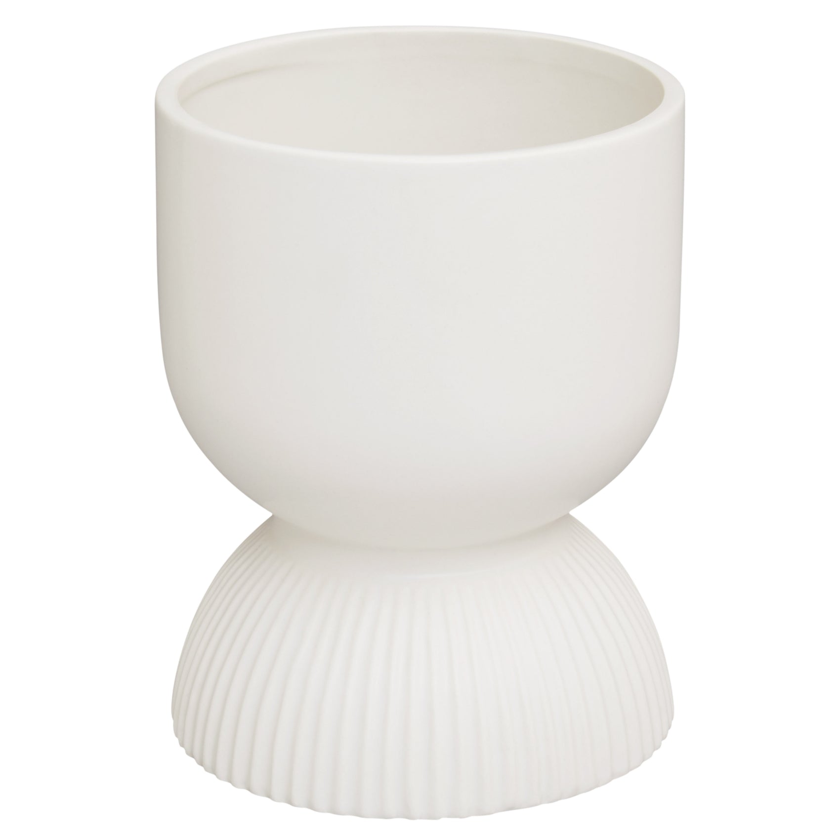 Tabor White Stoneware Planter