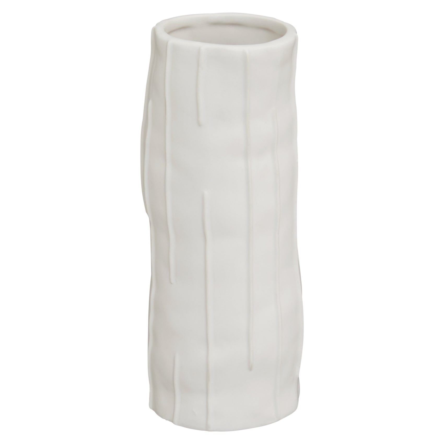 Allori Textured White Ceramic Vase Small