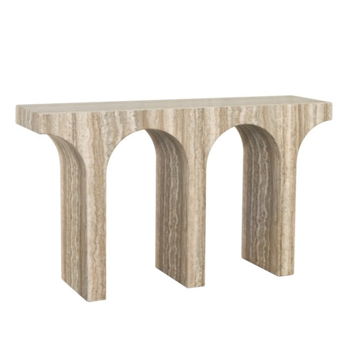 Console Dulce grey faux travertine