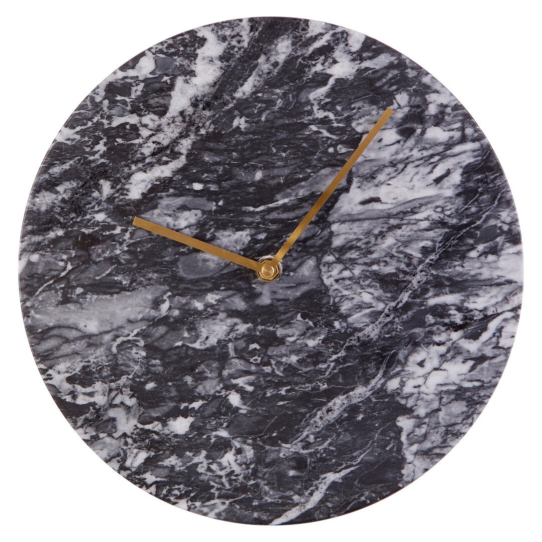 Tuka Black Marble Wall Clock 30cm
