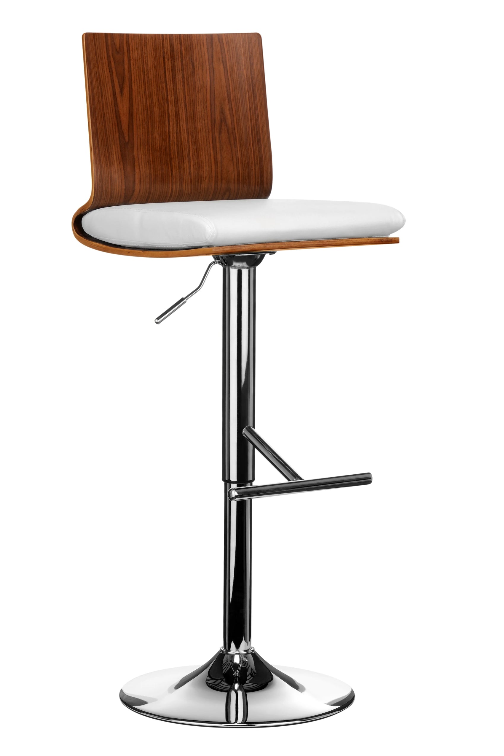 Bourton Walnut Brown Wood & White Bar Stool
