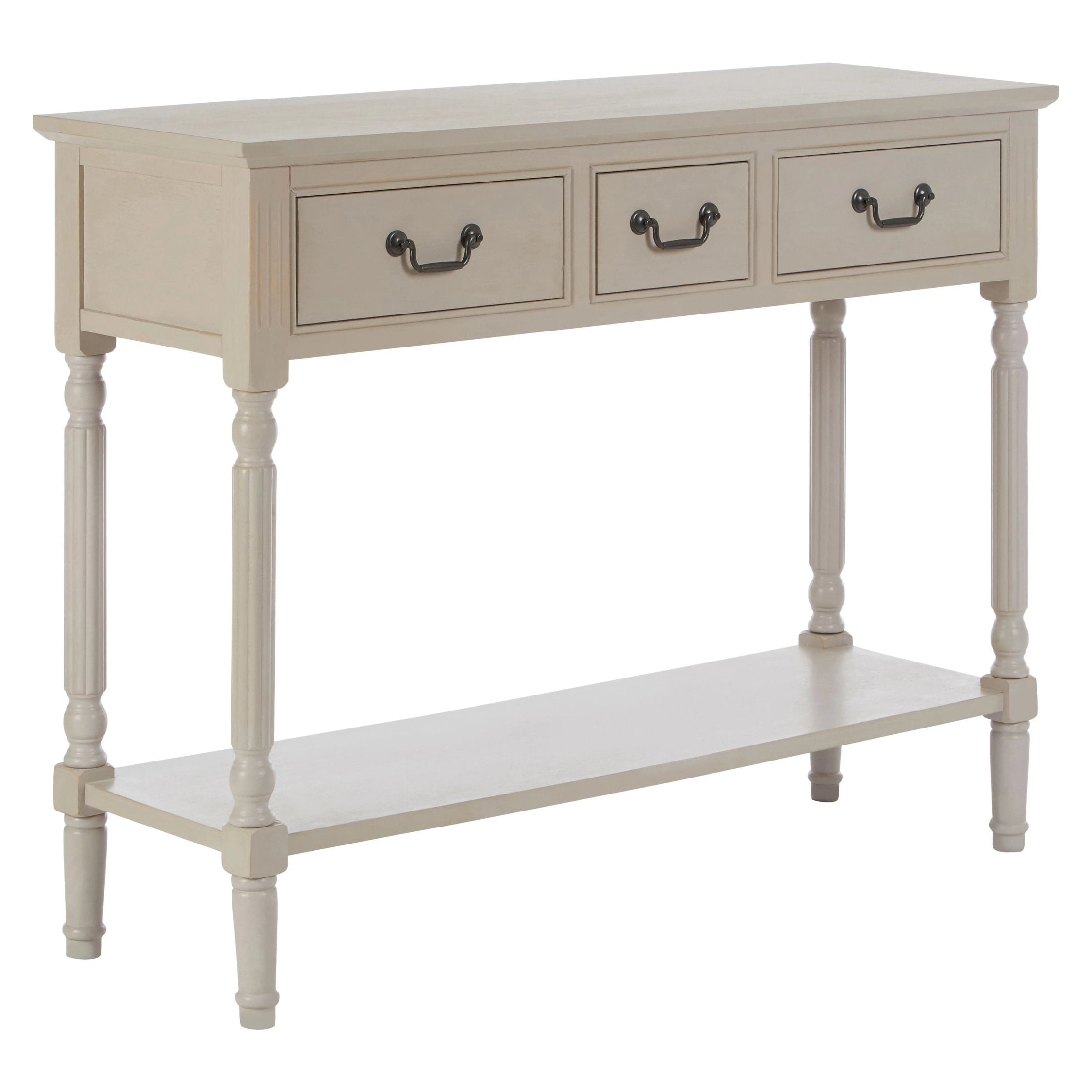 Chelsea Grey Putty Wood 3 Drawer Console Table