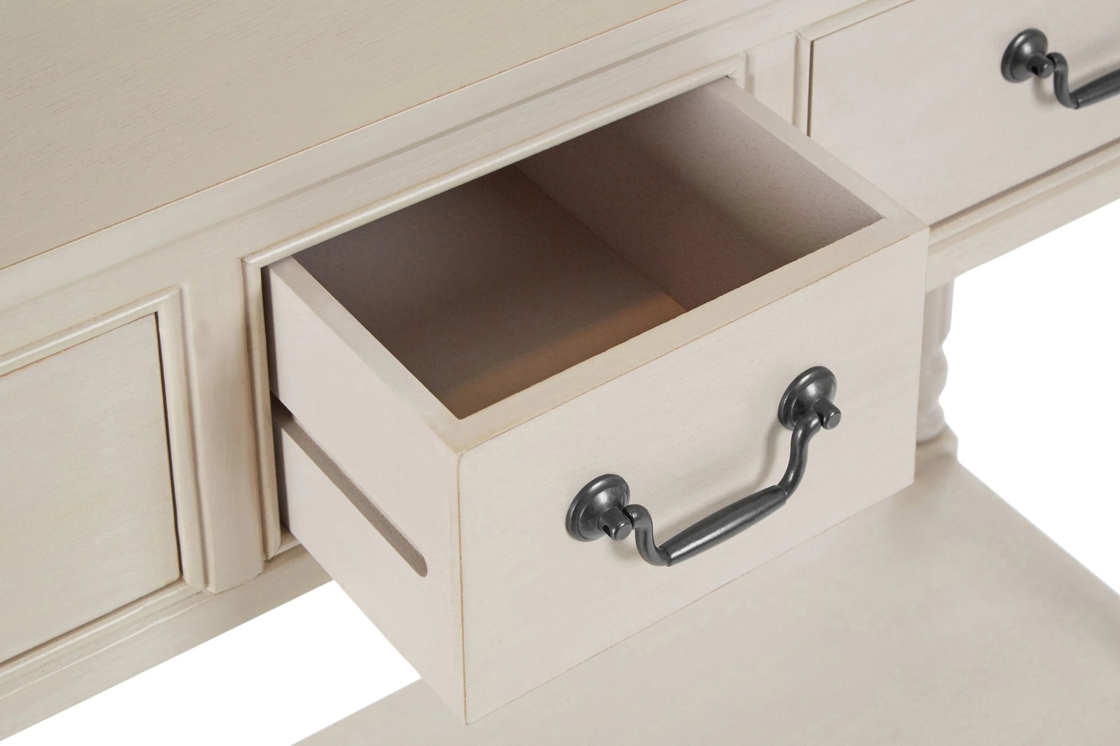 Chelsea Grey Putty Wood 3 Drawer Console Table