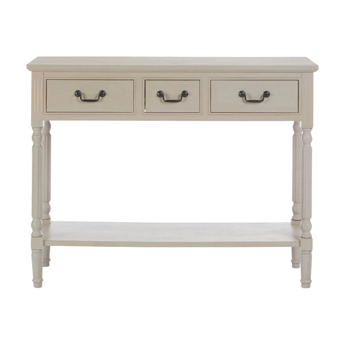 Chelsea Grey Putty Wood 3 Drawer Console Table