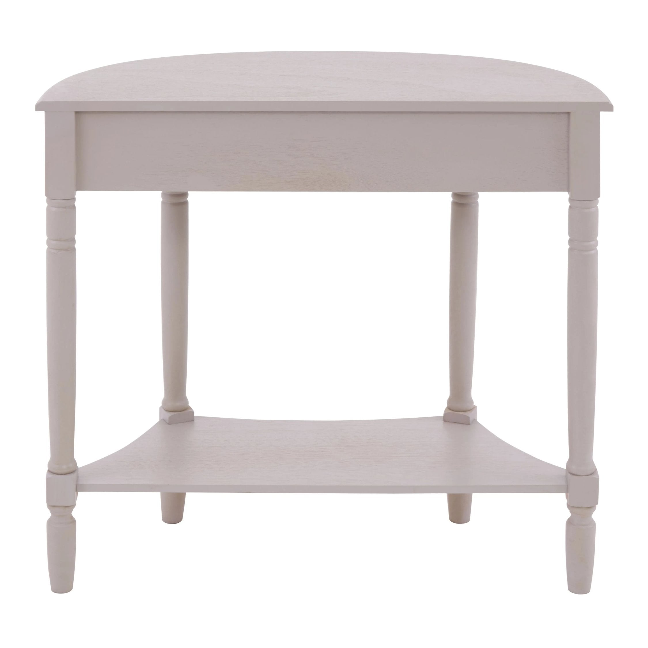 Chelsea Grey Putty Half Moon Wood 1 Drawer Console Table