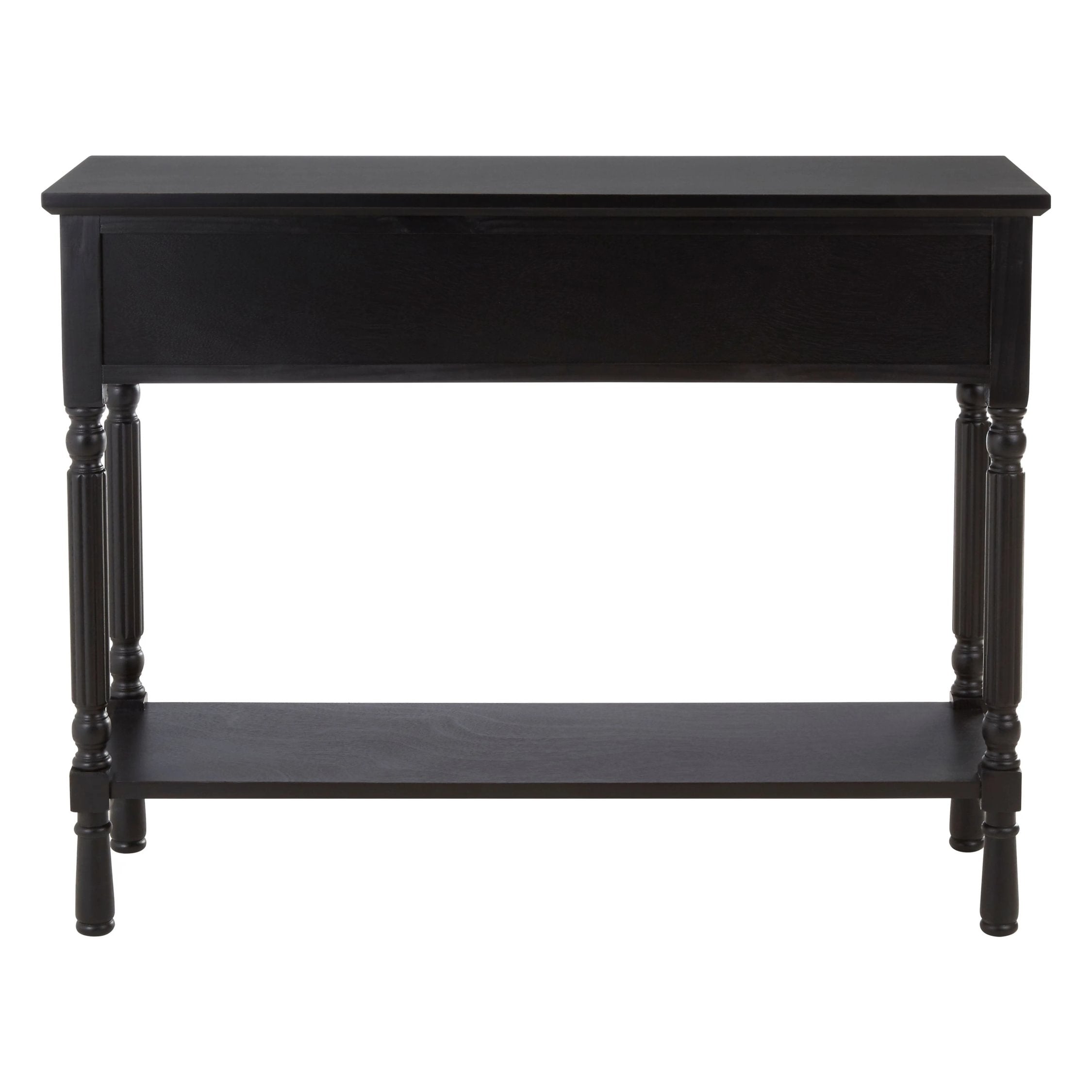 Chelsea Vintage Black Wood 3 Drawer Console Table