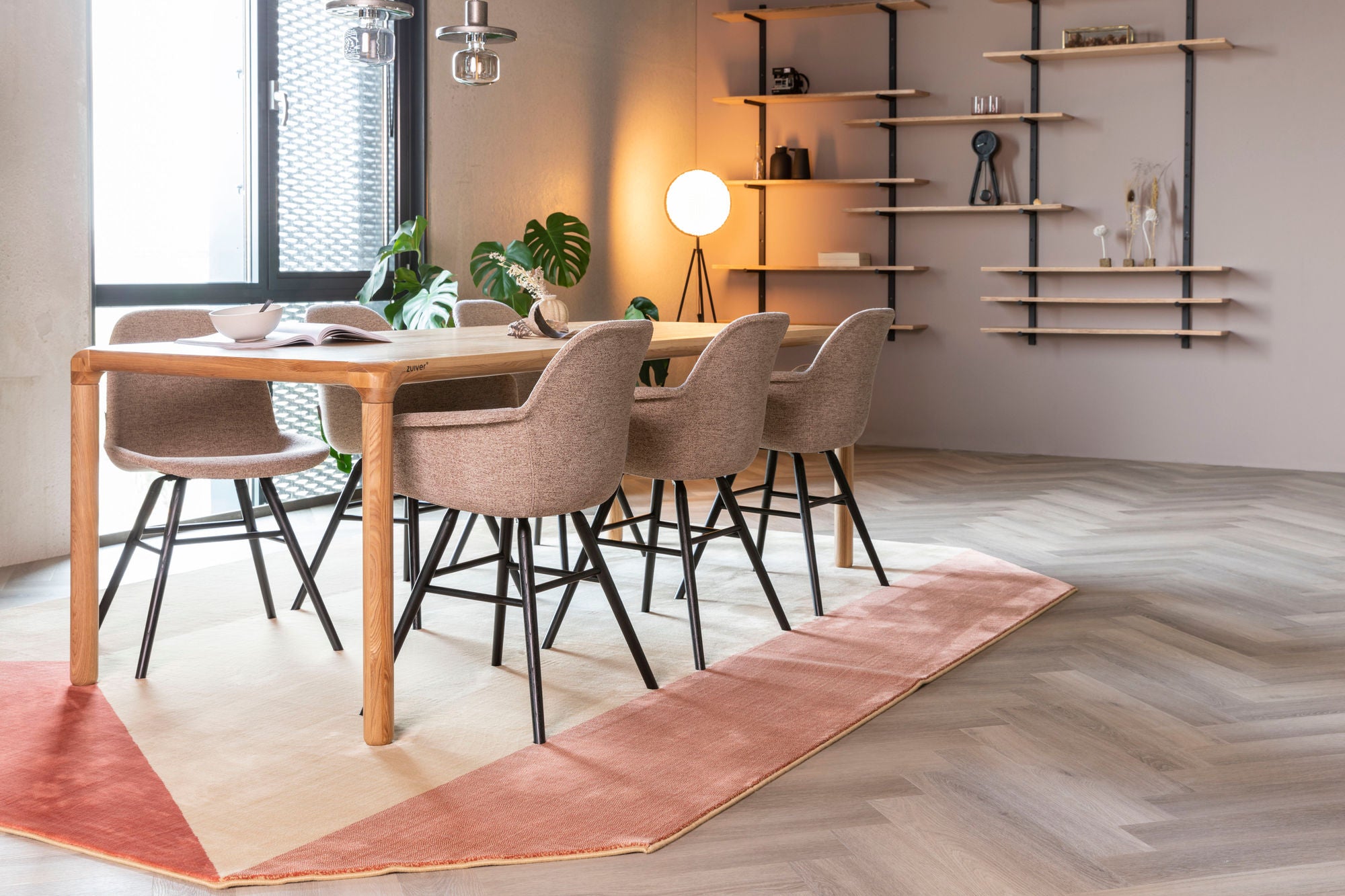 Zuiver Storm Natural Oak Wood Rectangle Dining Table 220cm