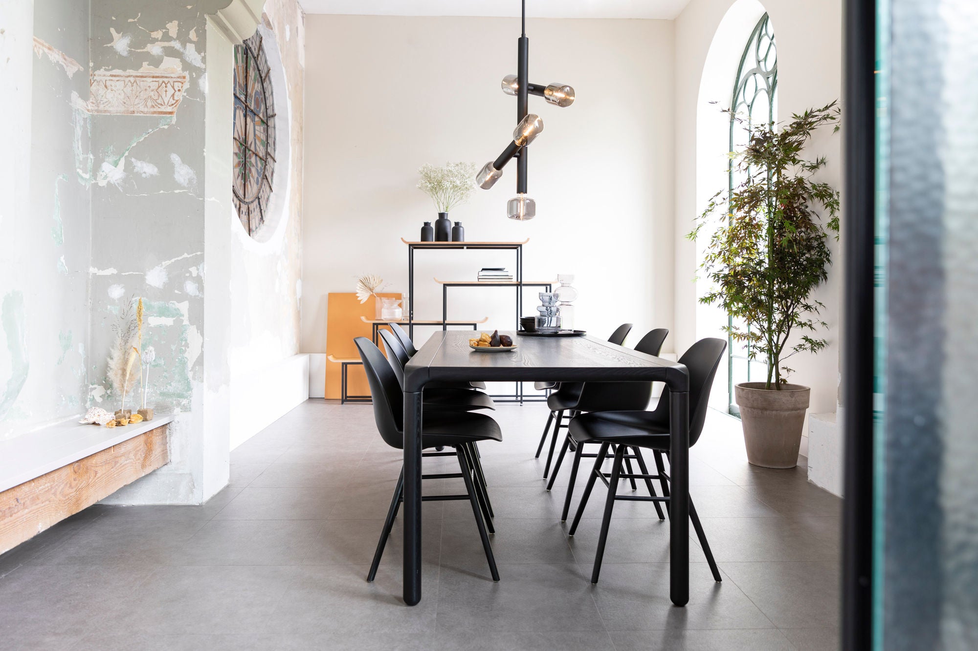 Zuiver Storm Black Oak Wood Rectangle Dining Table 220cm