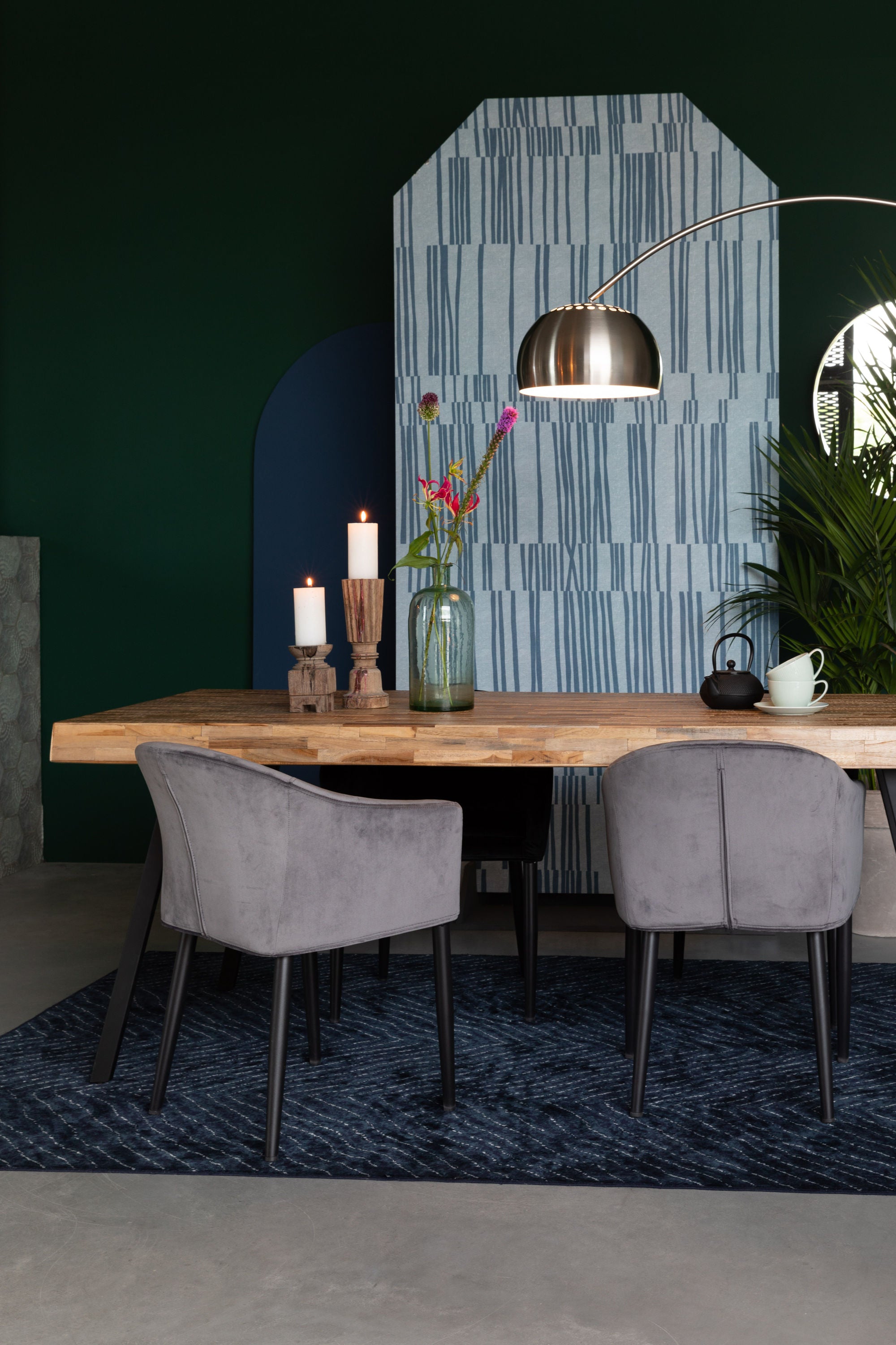 Suri Natural Teak Wood Rectangle Dining Table 220cm