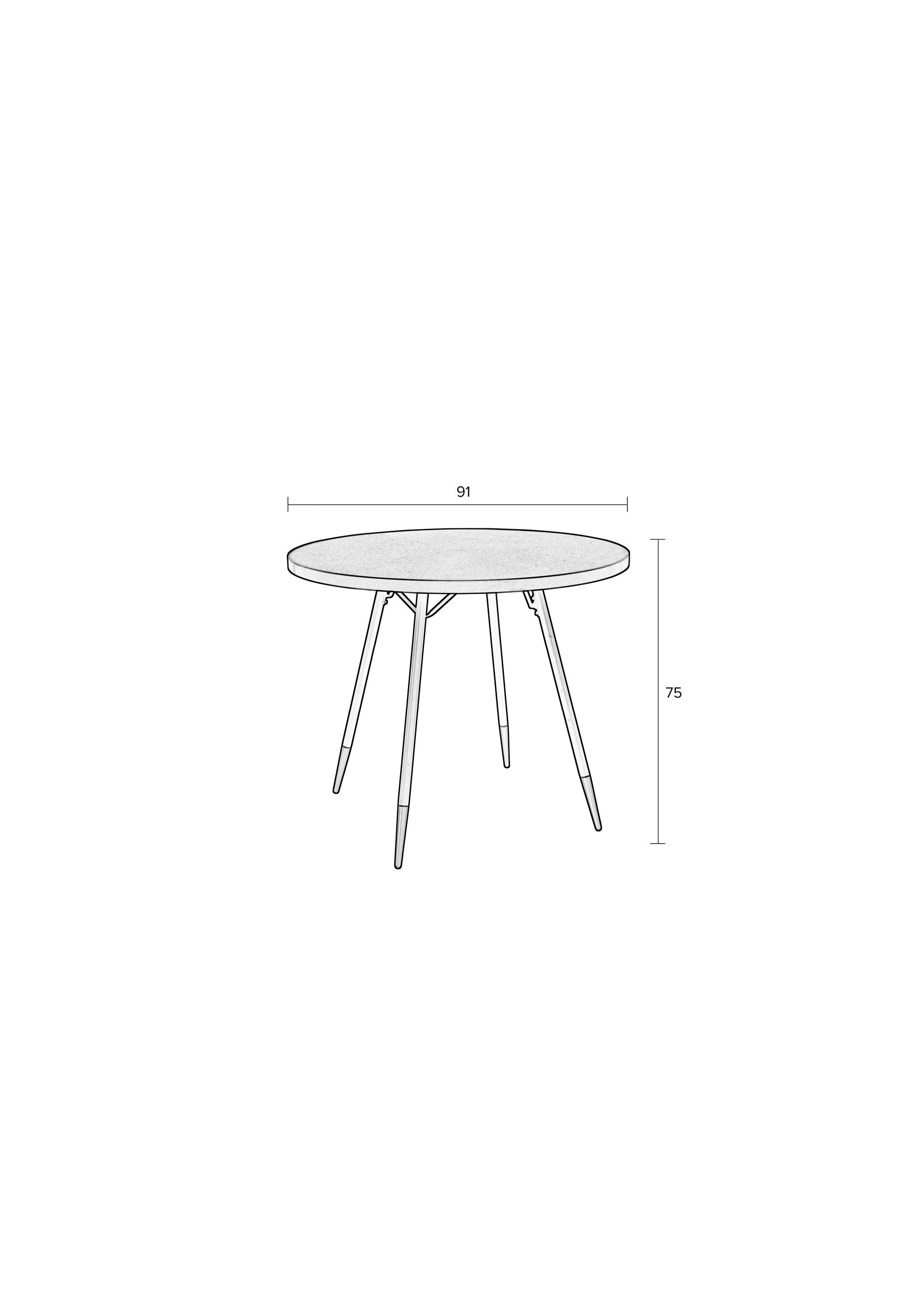 Denise Brown Wood & Gold Round Dining Table