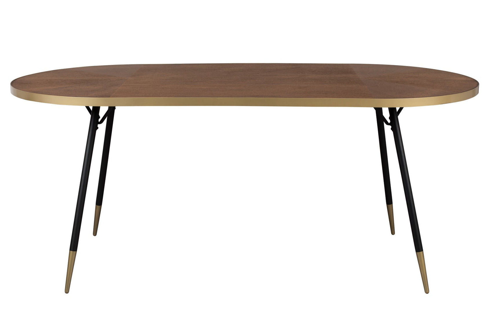 Denise Brown Wood & Gold Oval Dining Table 180cm