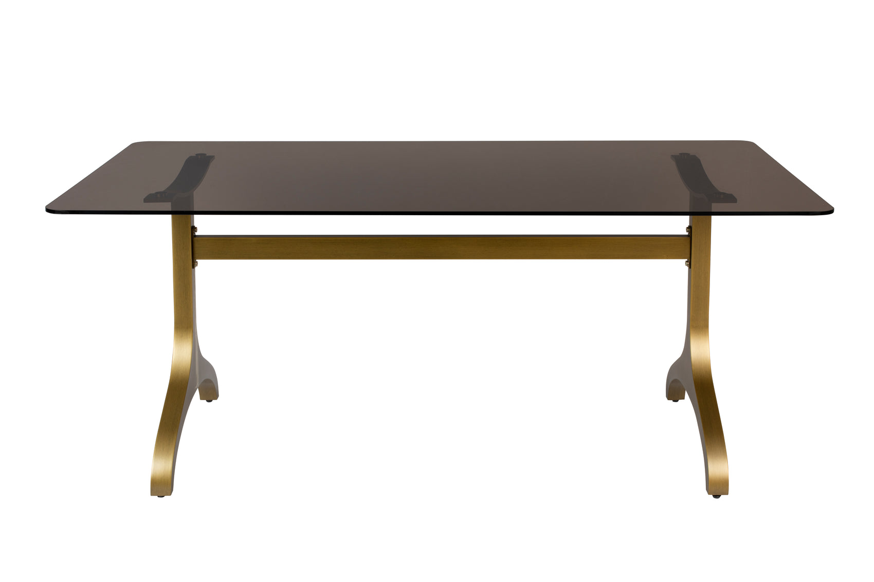 Dutchbone Sansa Brass & Smoked Glass Rectangle Dining Table 180cm