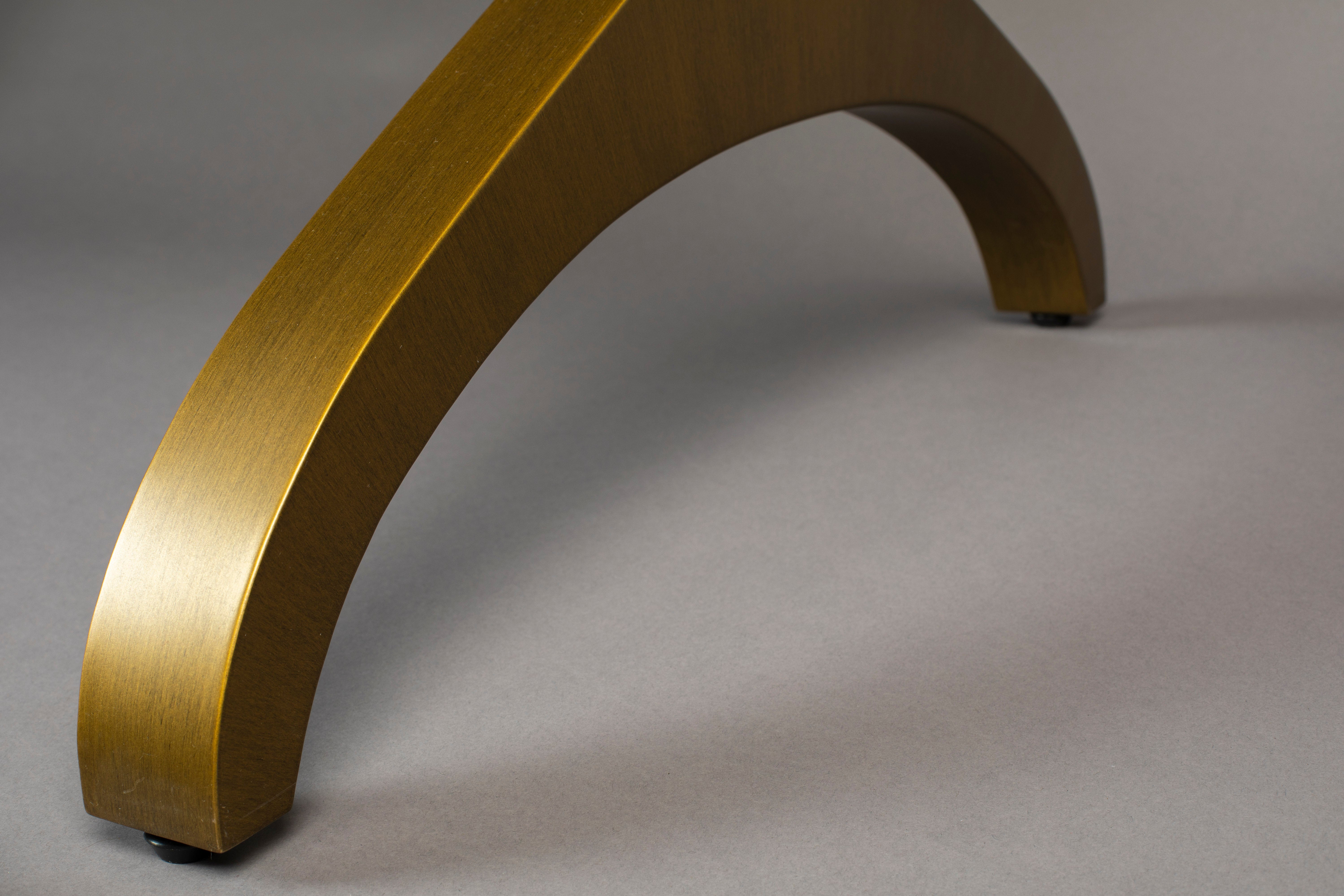 Dutchbone Sansa Brass & Smoked Glass Rectangle Dining Table 180cm