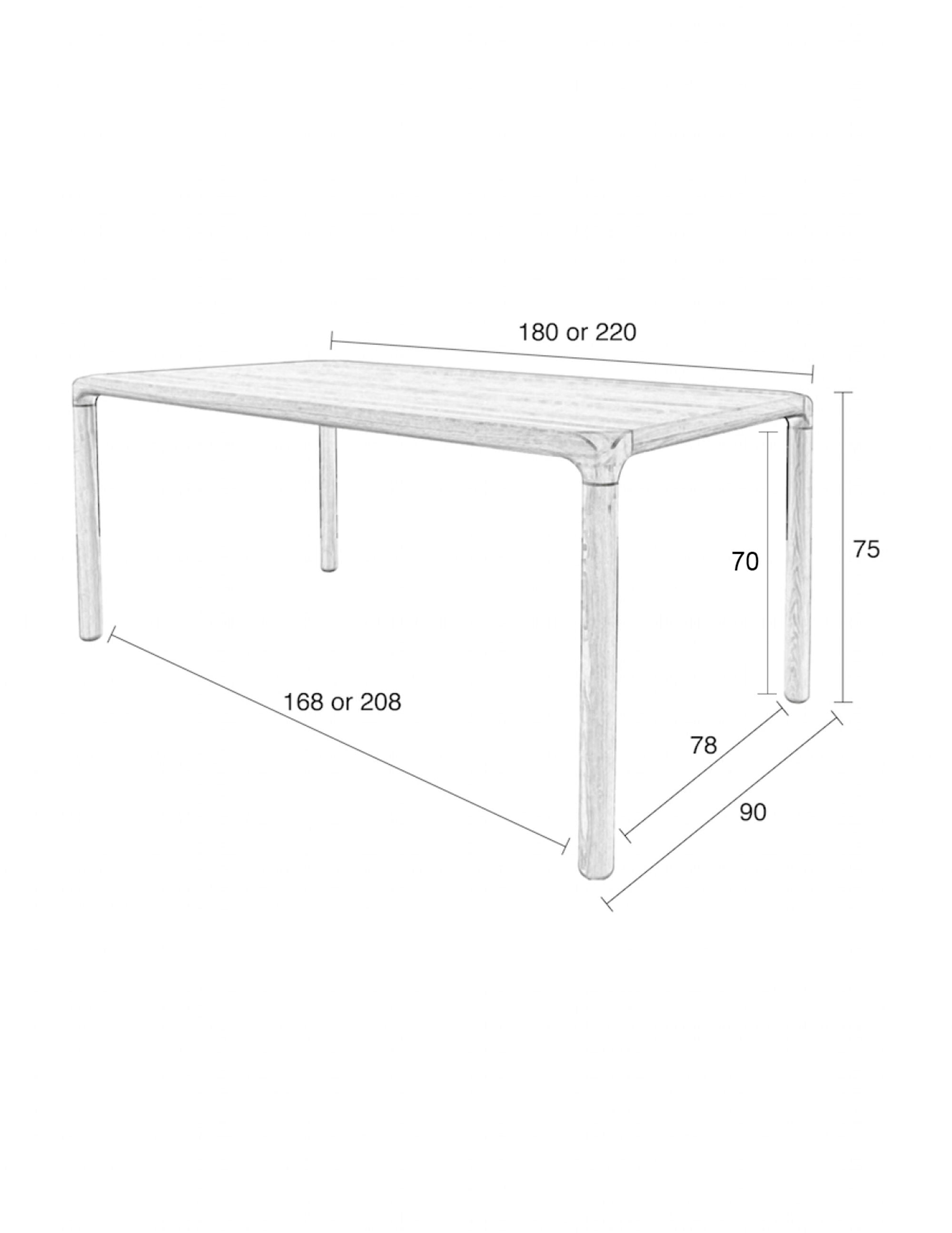 Zuiver Storm Walnut Wood Rectangle Dining Table 180cm