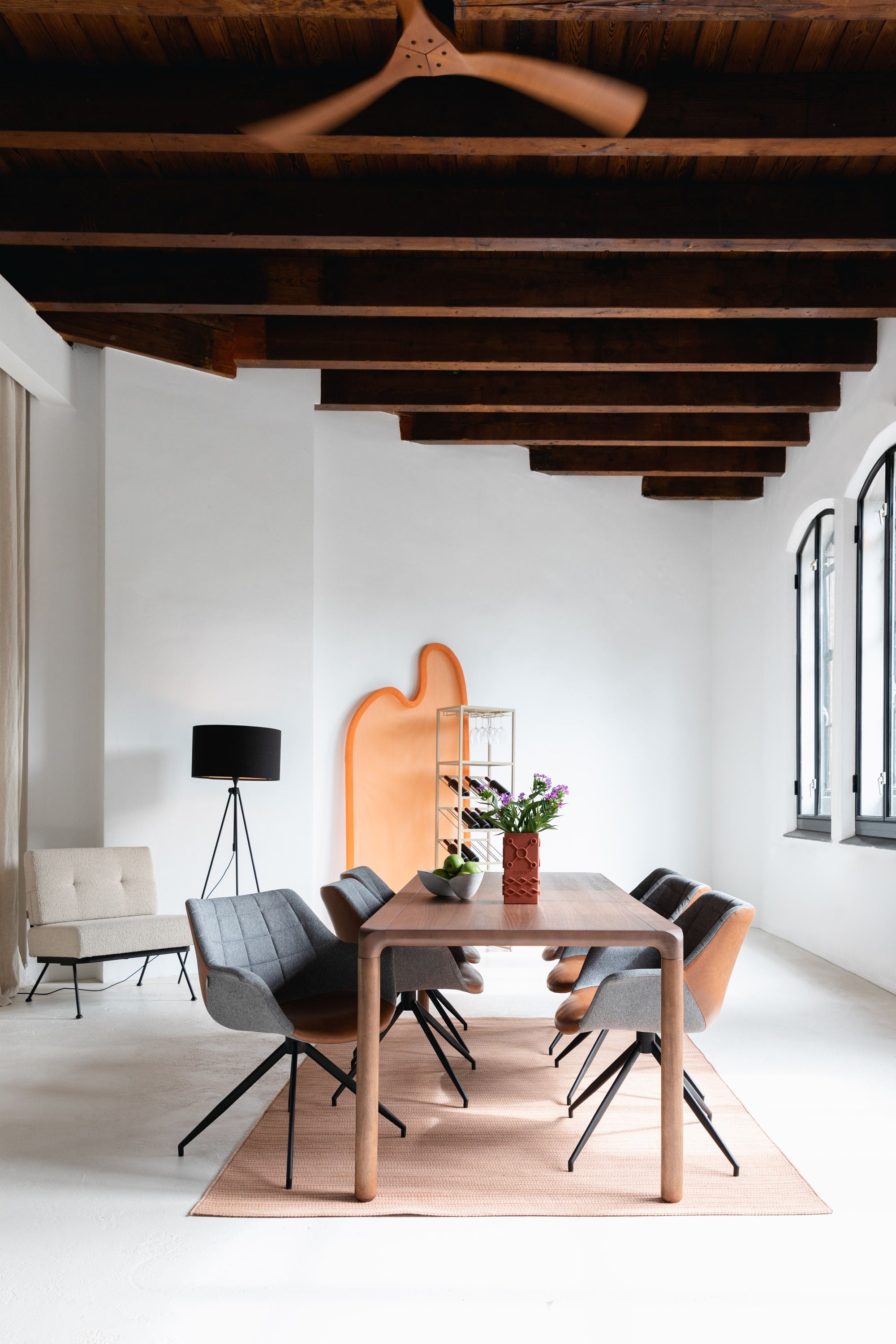 Zuiver Storm Walnut Wood Rectangle Dining Table 220cm