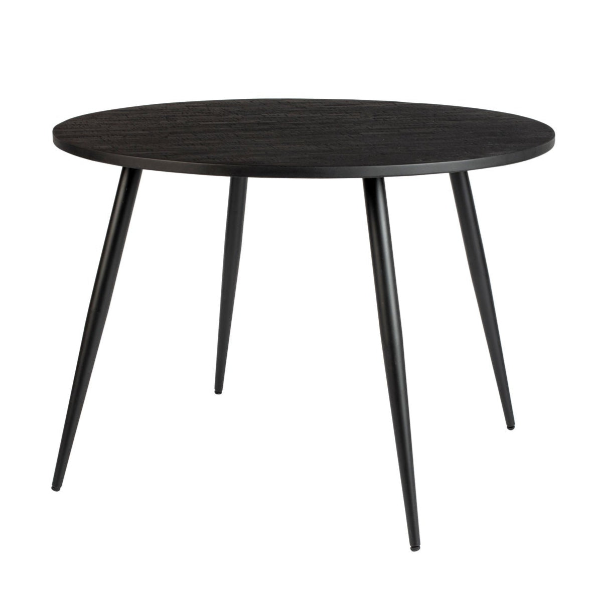 Mo Black Teak Wood Round Dining Table