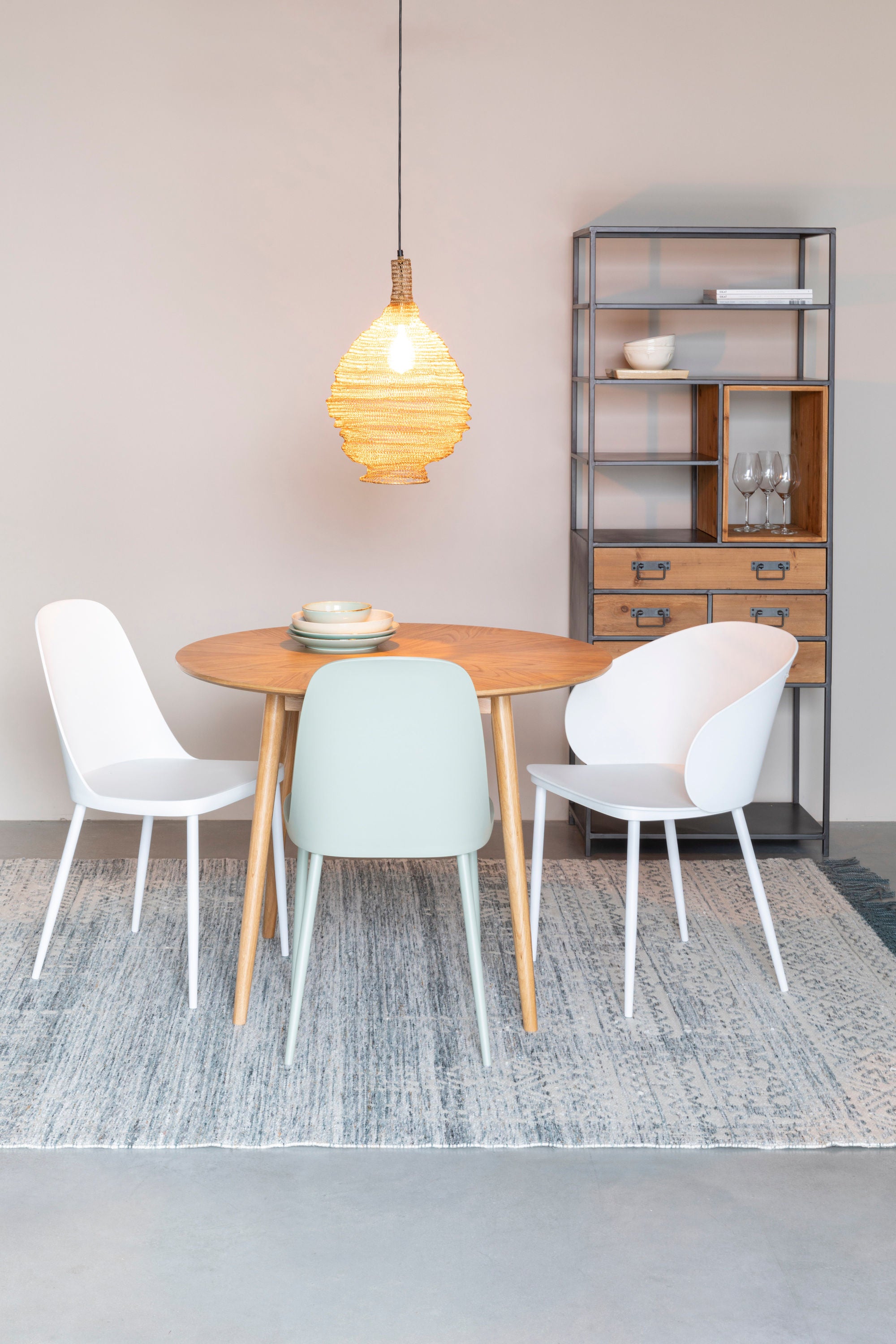 Fabio Natural Wood Round Dining Table 100cm