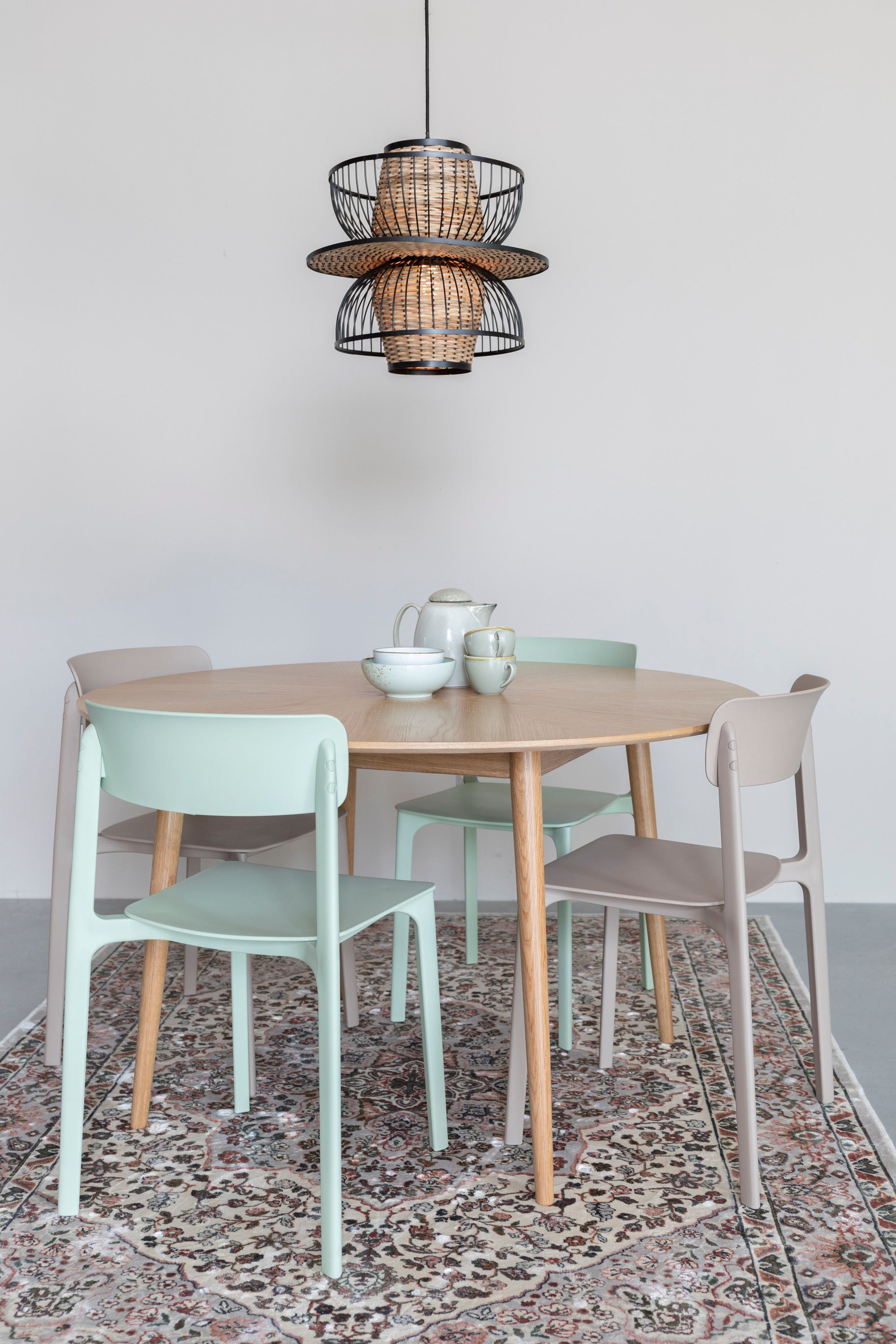 Fabio Natural Wood Round Dining Table 100cm