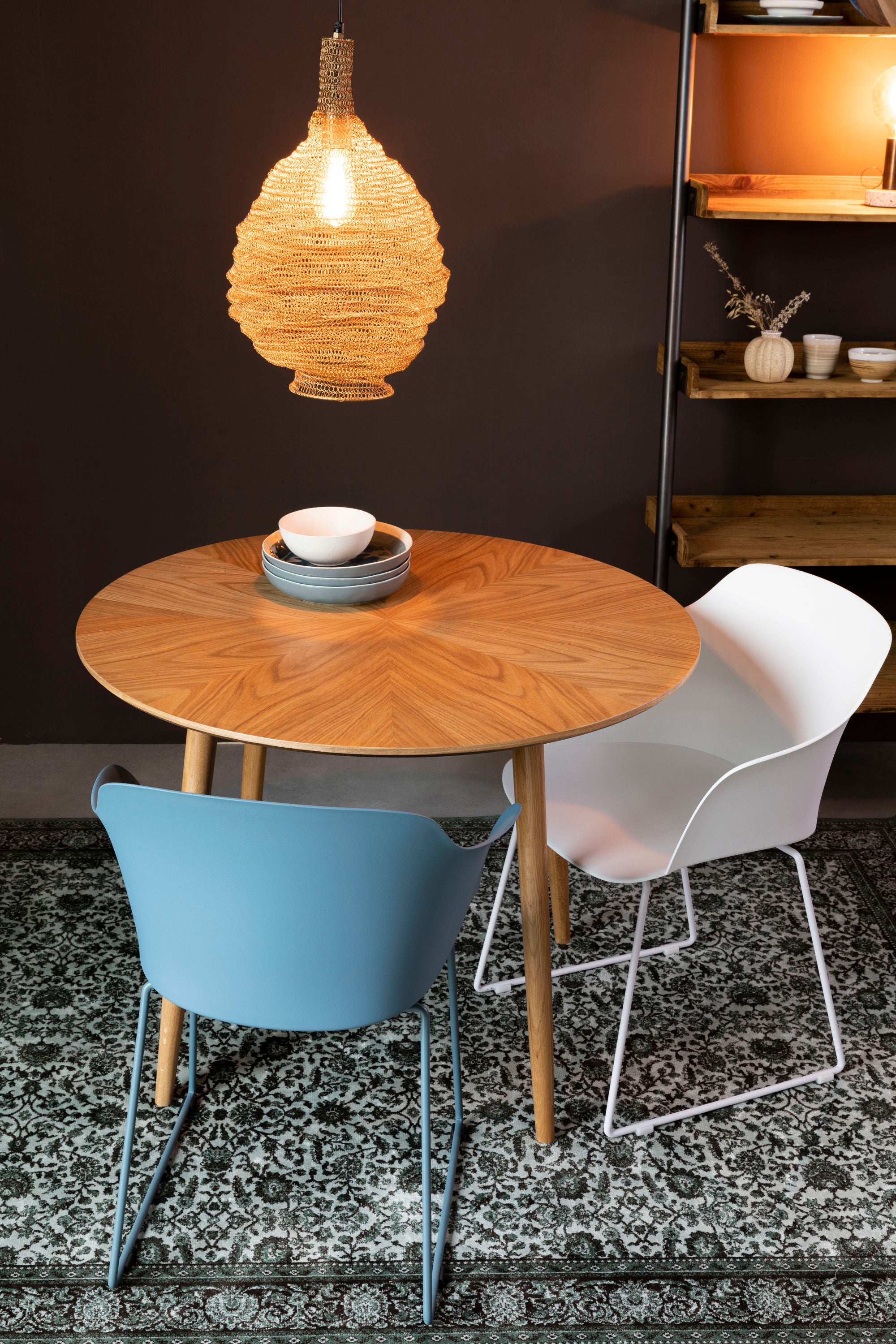 Fabio Natural Wood Round Dining Table 100cm
