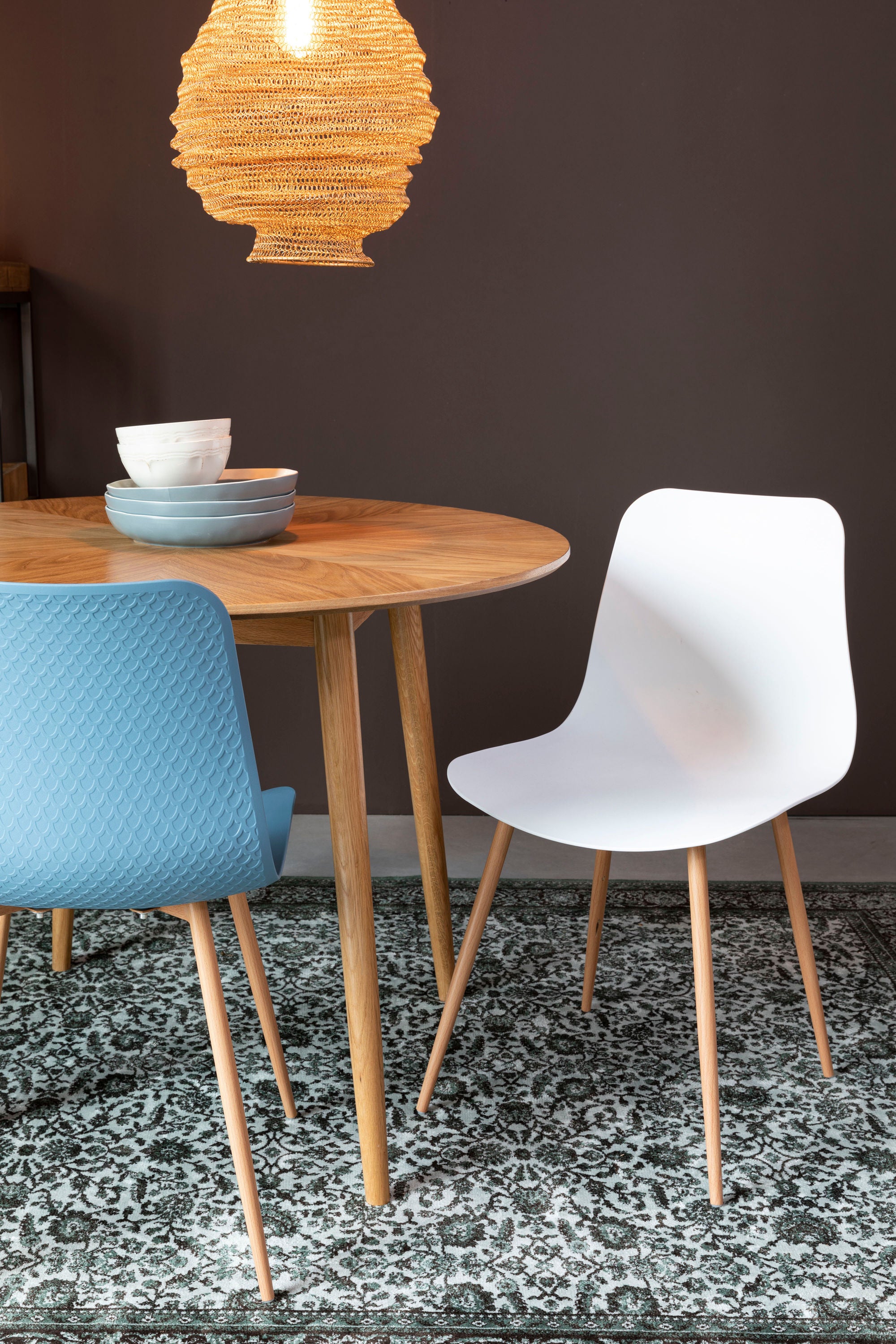 Fabio Natural Wood Round Dining Table 100cm