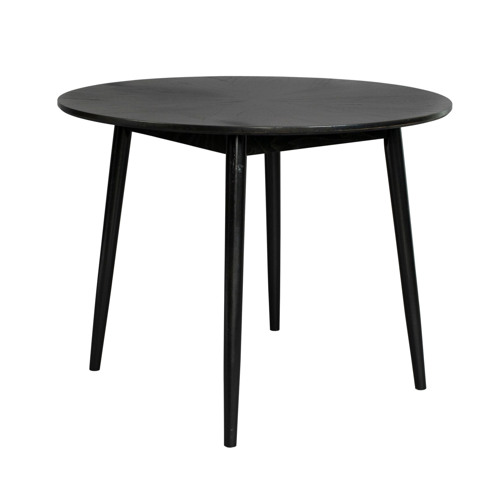 Fabio Black Wood Round Dining Table 100cm