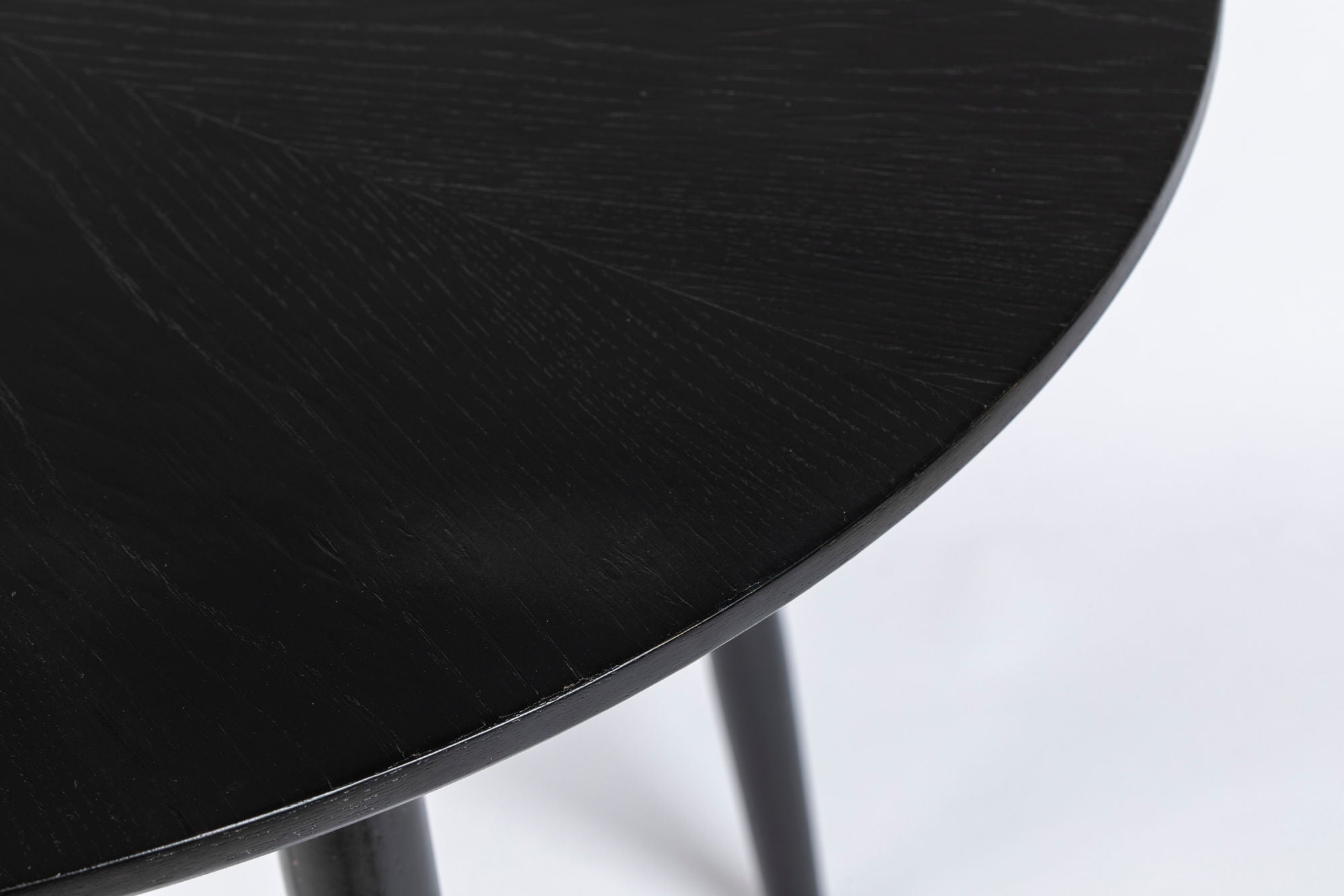 Fabio Black Wood Round Dining Table 100cm