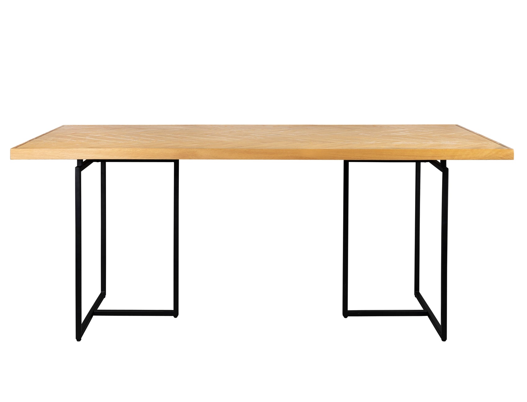 Dutchbone Class Herringbone Natural Oak Wood Rectangle Dining Table 180cm