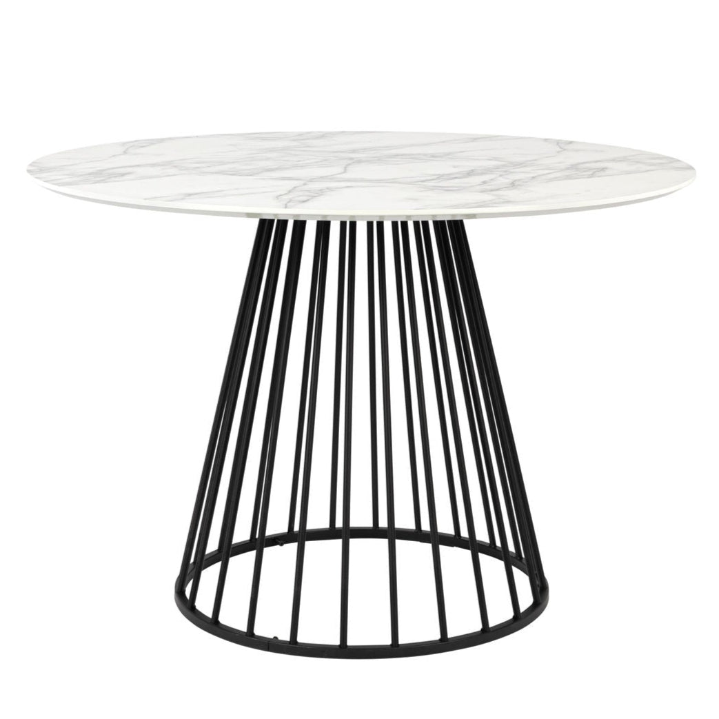 Floris Black & White Marble Round Dining Table