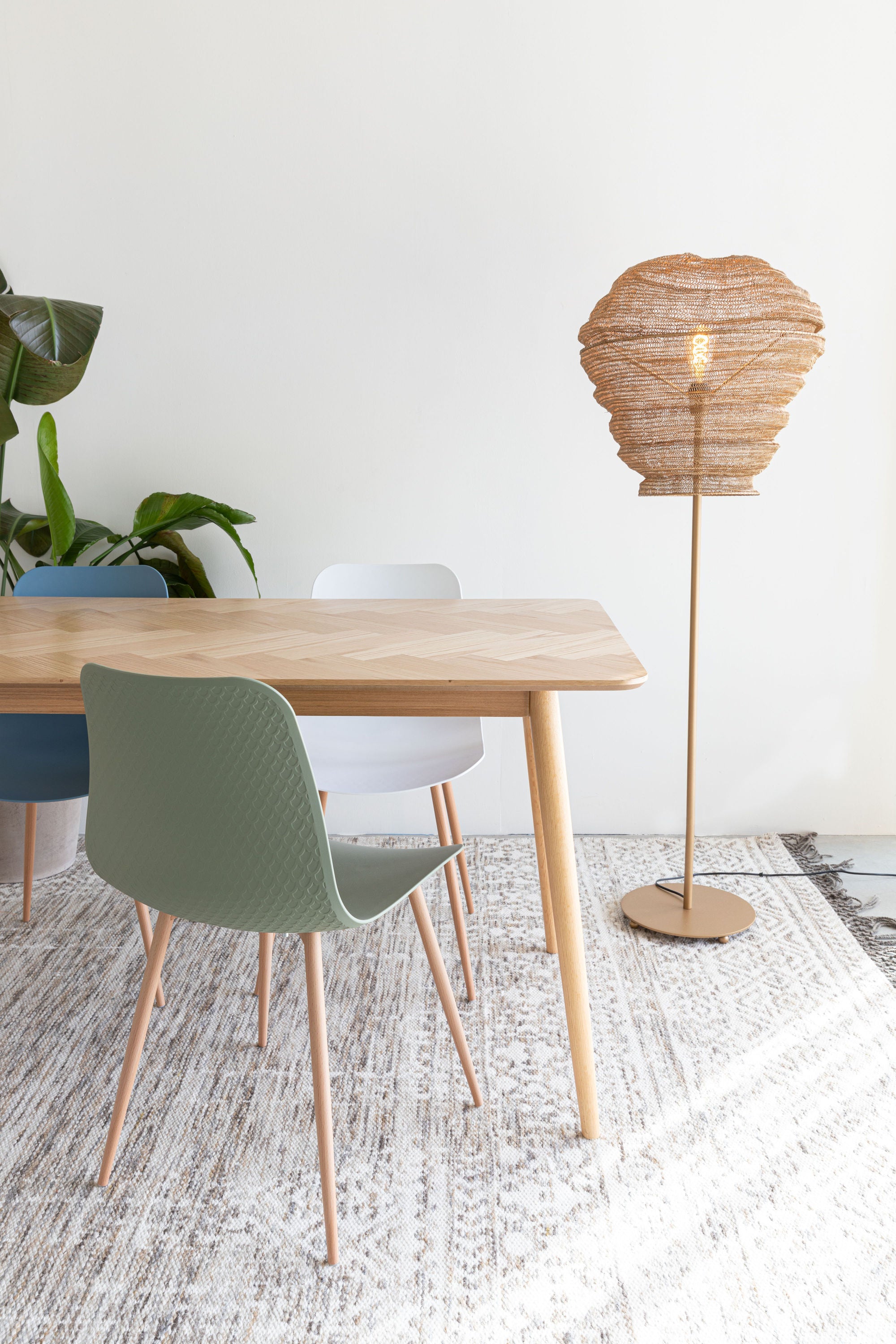 Fabio Natural Wood Rectangle Dining Table 180cm