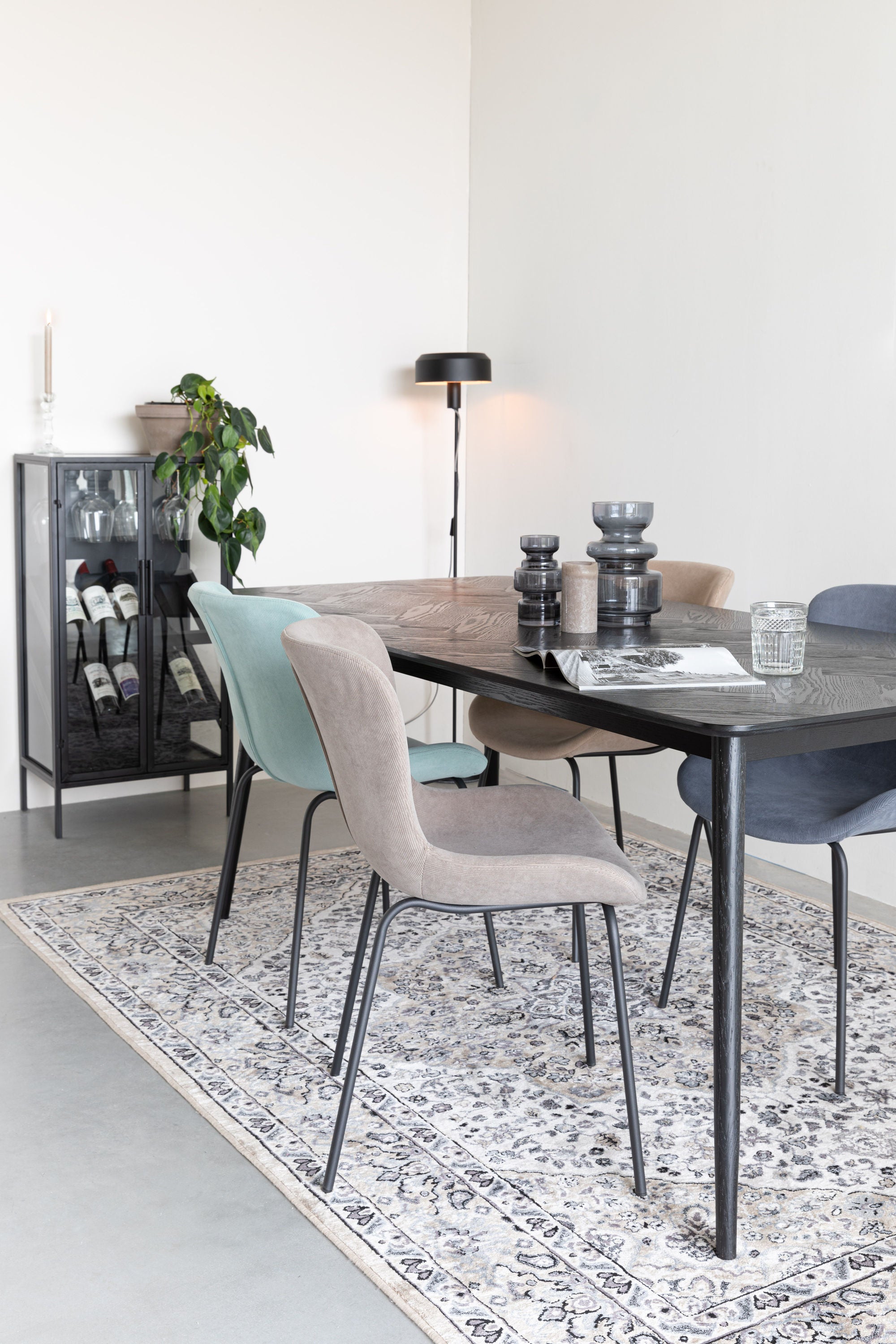 Fabio Black Wood Rectangle Dining Table 180cm