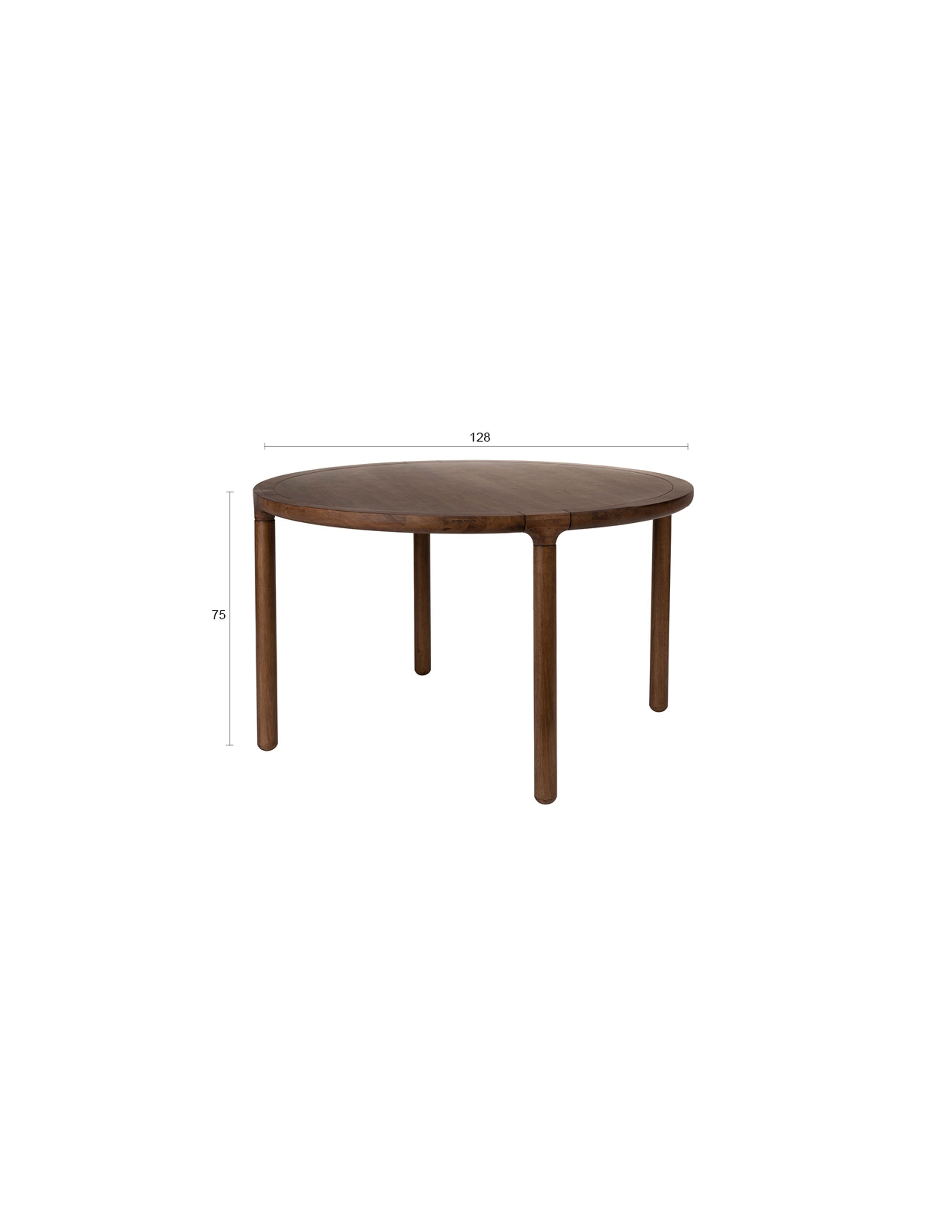 Zuiver Storm Walnut Brown Wood Round Dining Table