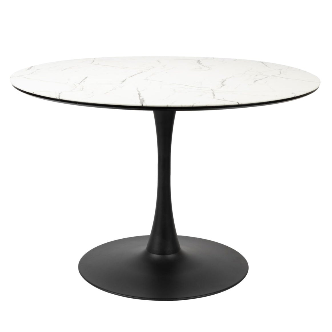Maru White Marble Round Dining Table