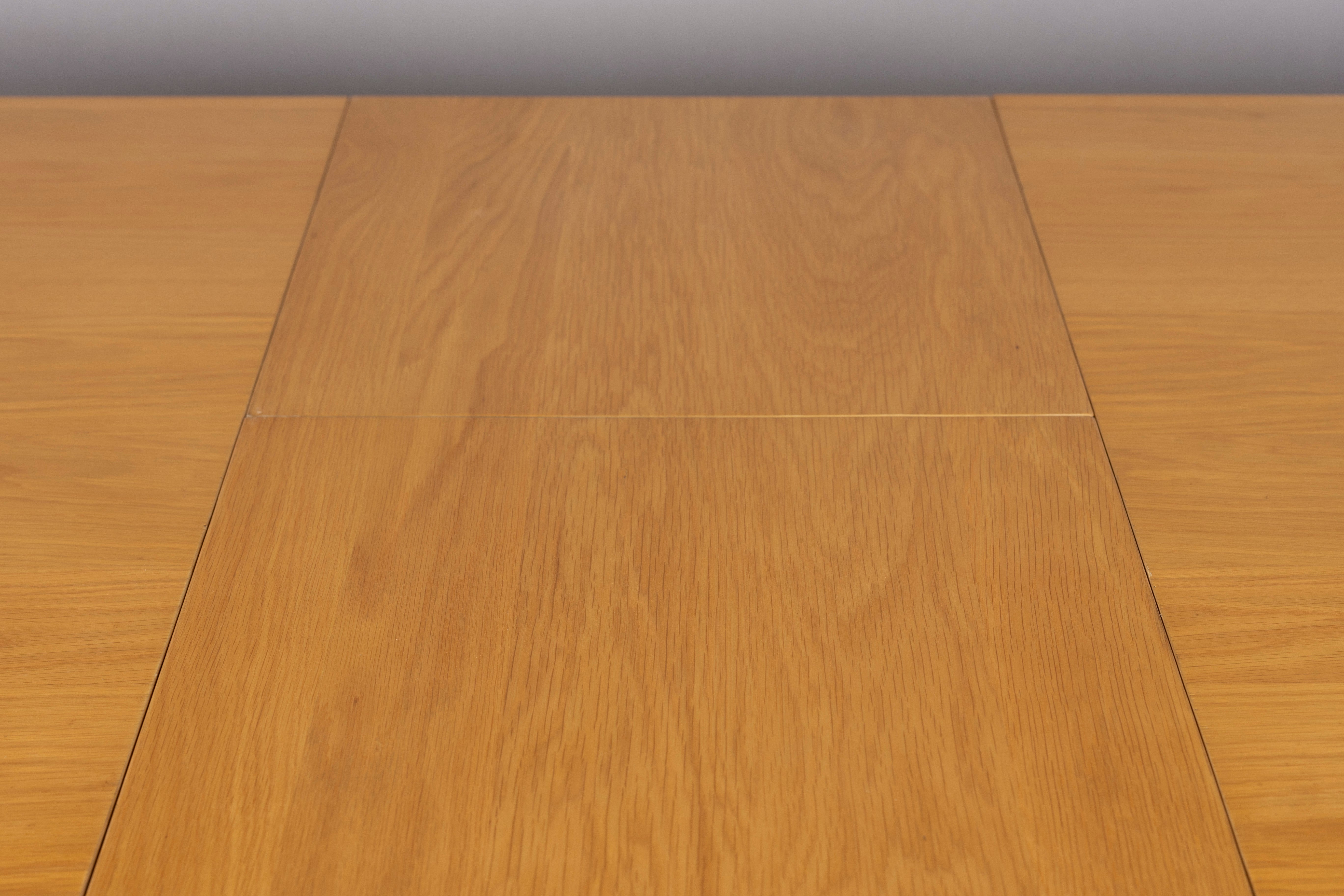 Dutchbone Barlet Natural Oak Wood Slatted Extending Dining Table