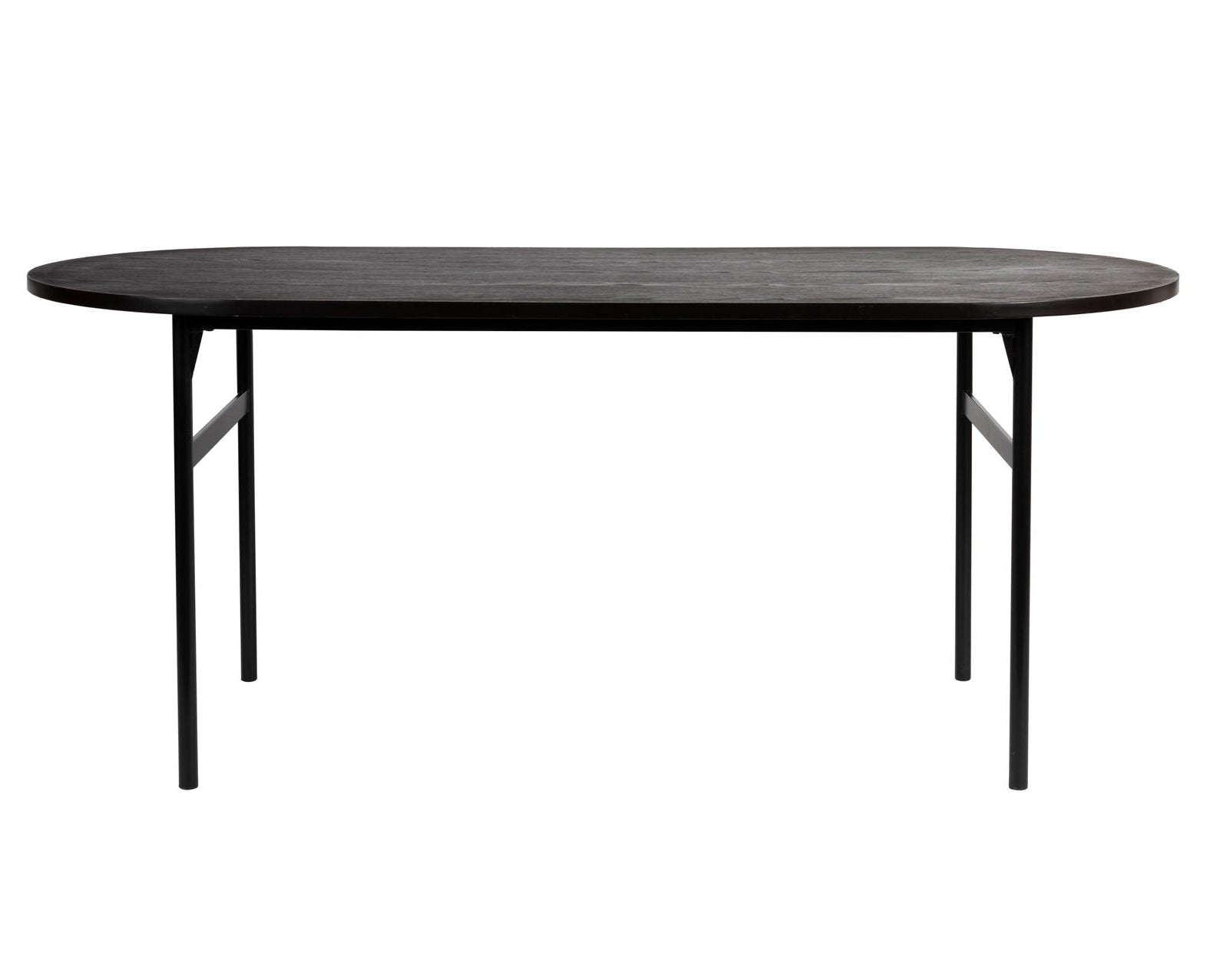 Marcio Black Wood Oval Dining Table 180cm