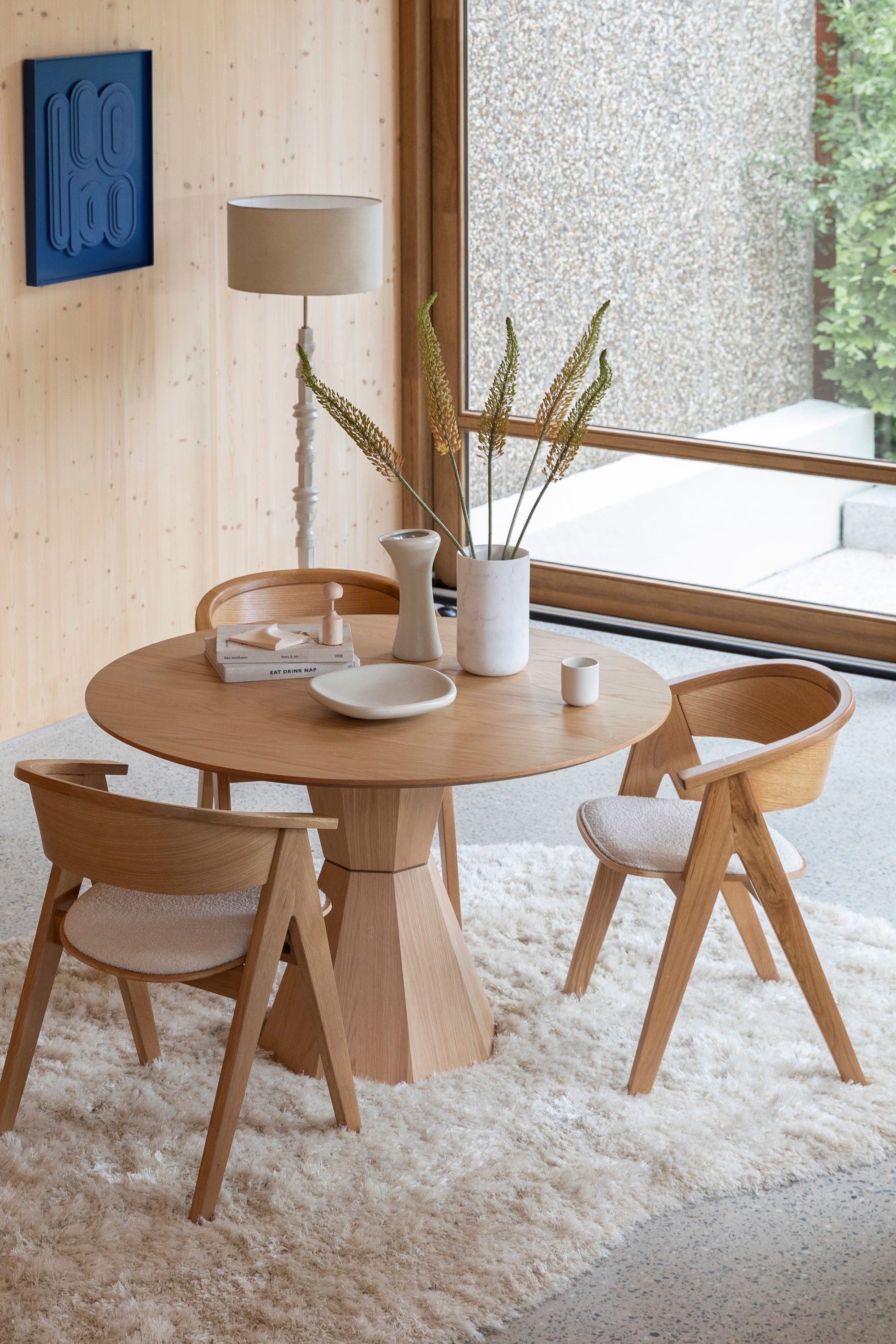 Zuiver Lotus Natural Acacia Wood Round Dining Table