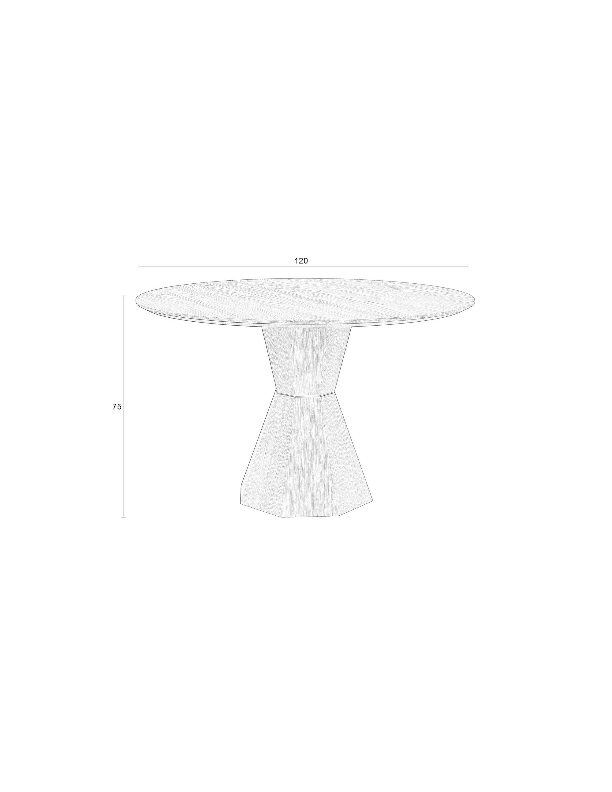 Zuiver Lotus Natural Acacia Wood Round Dining Table