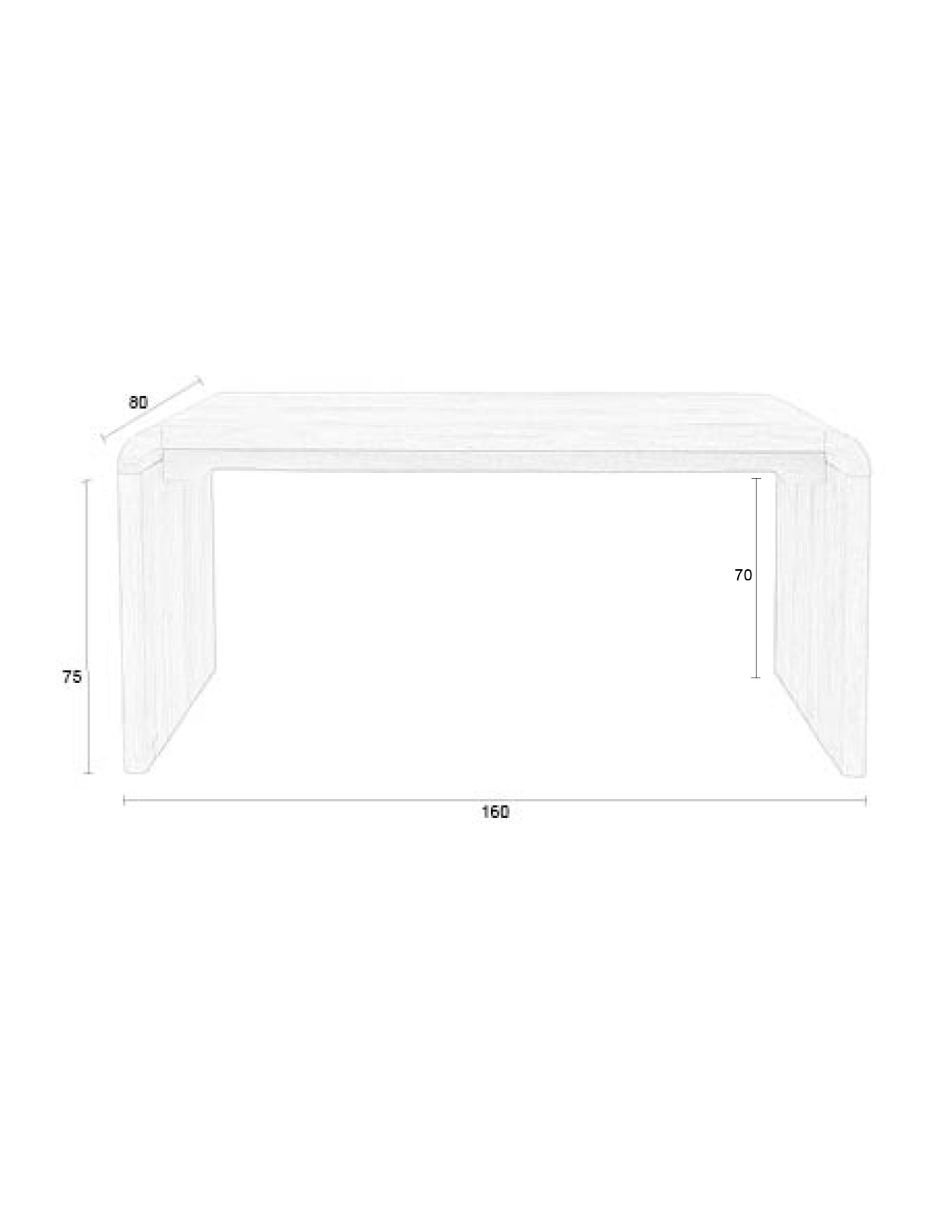 Zuiver Brave Curved Natural Oak Wood Dining Table